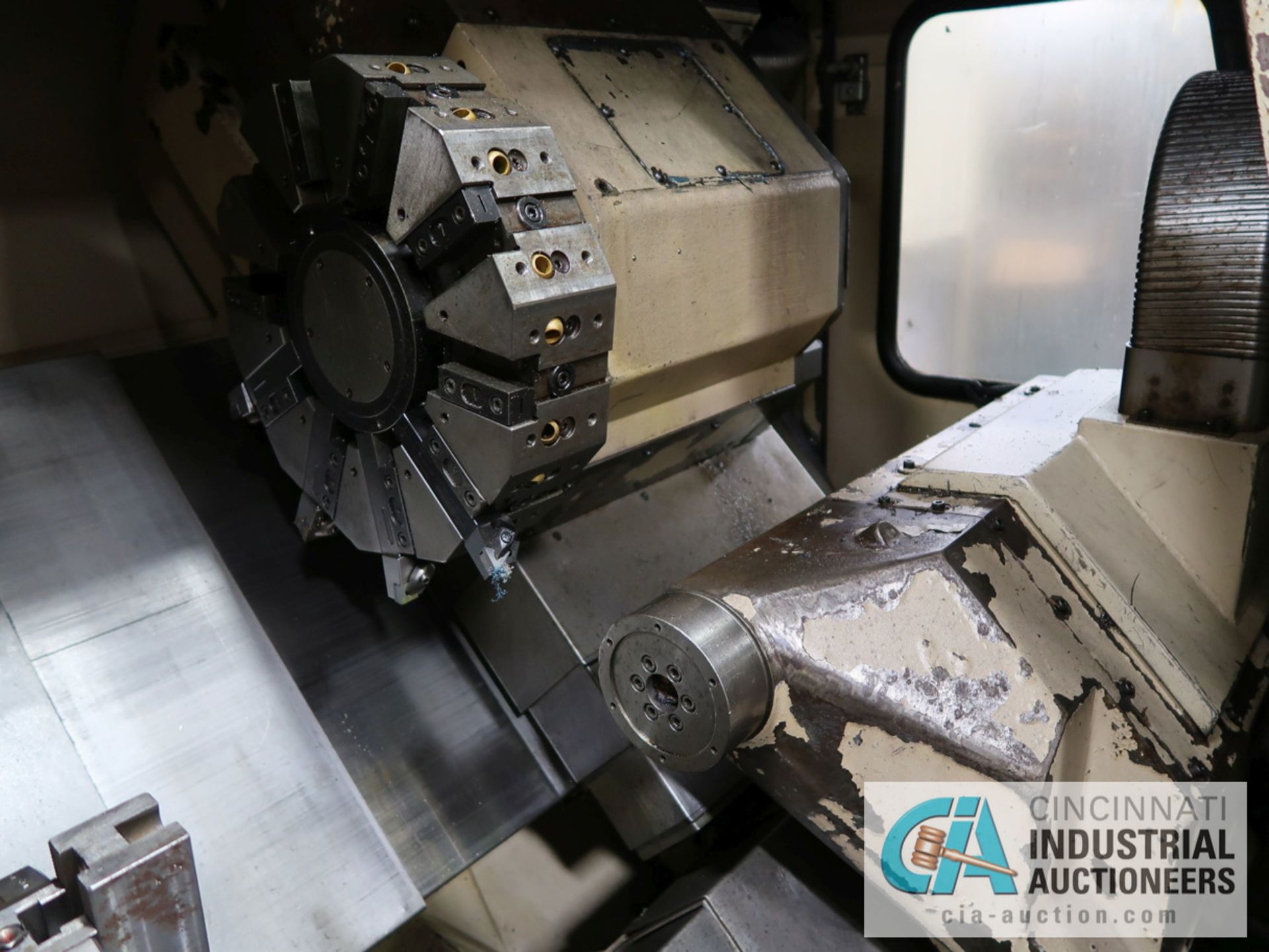 HARDINGE CONQUEST 42 CNC TURNING CENTER; S/N 8220, FANUC OT CONTROL, 6" CHUCK, 10-POS. TURRET, - Image 7 of 12