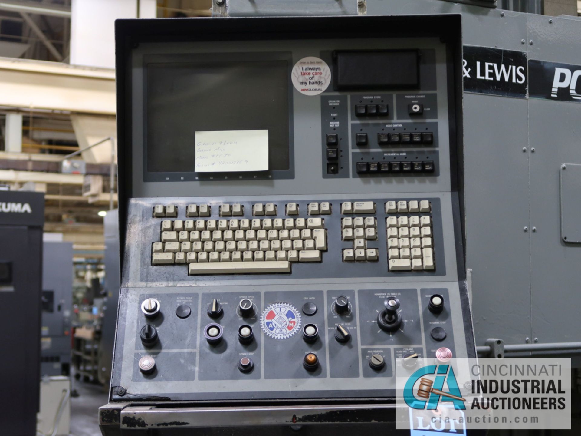 5" GIDDINGS & LEWIS MODEL PC-50 FOUR-AXIS CNC HORIZONTAL BORING MILL; S/N 445-1074, G&L NUMERIPATH - Image 4 of 12