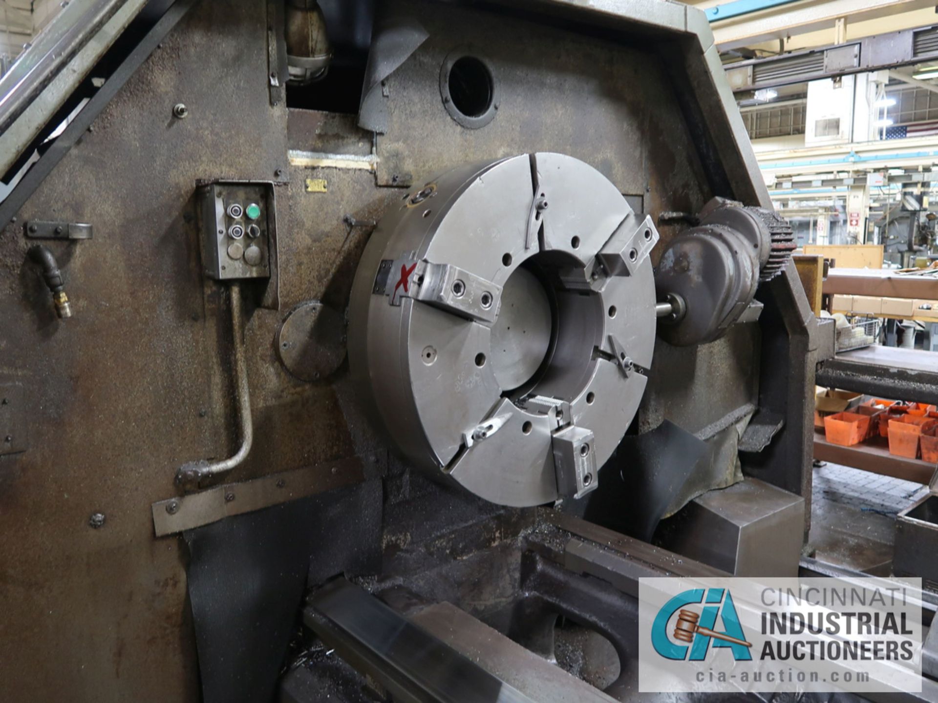 48” X 108” LEBLOND 15” HOLLOW SPINDLE MODEL 5029 N/C FLAT BED LATHE; GE 1050 CONTROL, 32” CHUCK, - Image 9 of 22