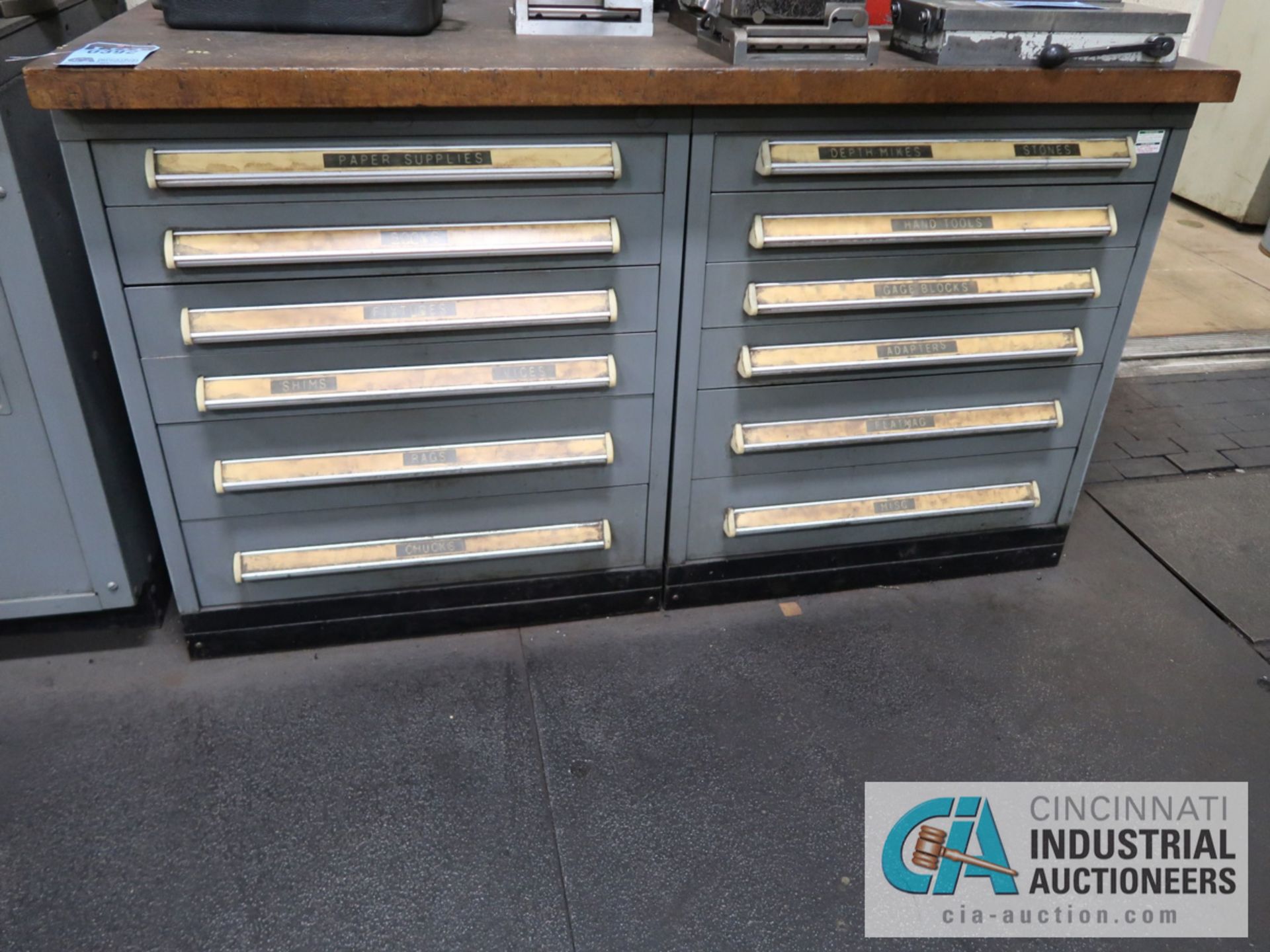 60" X 30" 12-DRAWER VIDMAR BENCH WITH CONTENTS
