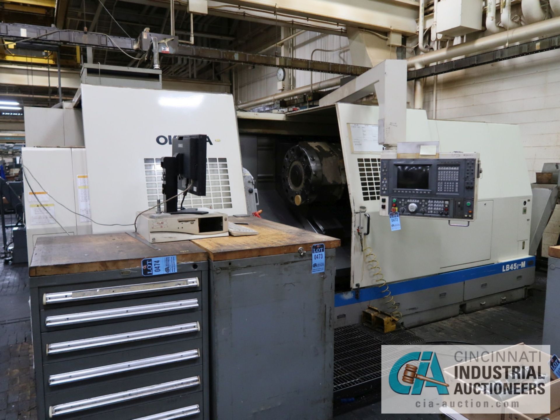 OKUMA MODEL LB45II-M CNC TURNING CENTERS W/ LIVE TOOLING; S/N 0136, W/ OSP 700L CONTROL