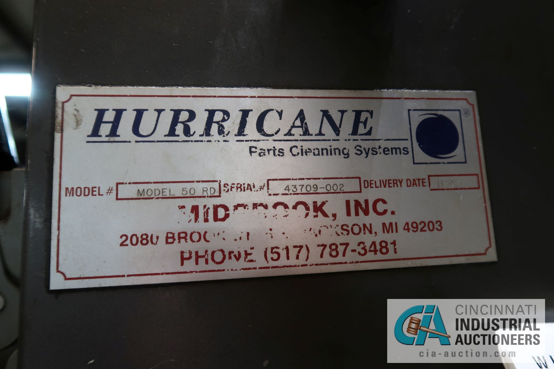 HURRICANE MODEL 50RD PARTS WASHER; S/N 43709-002 (NEW 1997), 8,736 HOURS SHOWING, 3-PHASE - Image 11 of 11