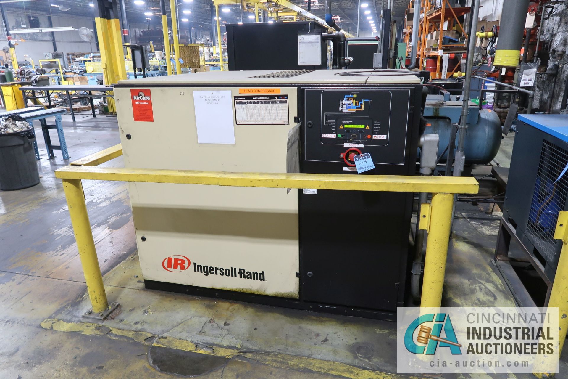 50HP INGERSOLL RAND MODEL EP50-PE CABINET TYPE AIR COMPRESSOR'; S/N P61097U04287, 16,846 LOAD HOURS,