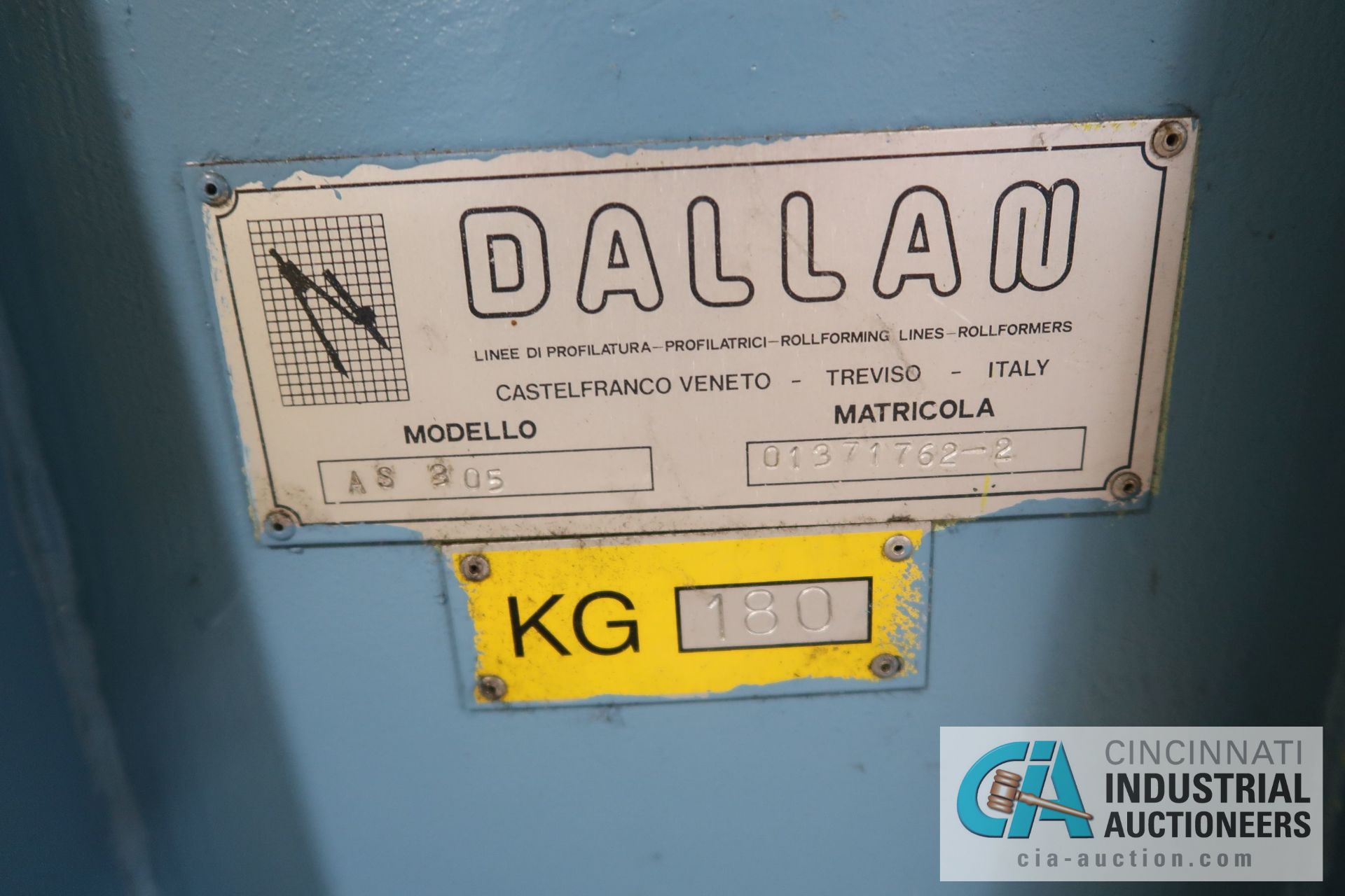 DALLAN A5305 UNCOILER; S/N 01371762-2 (LINE 19) - Image 3 of 3