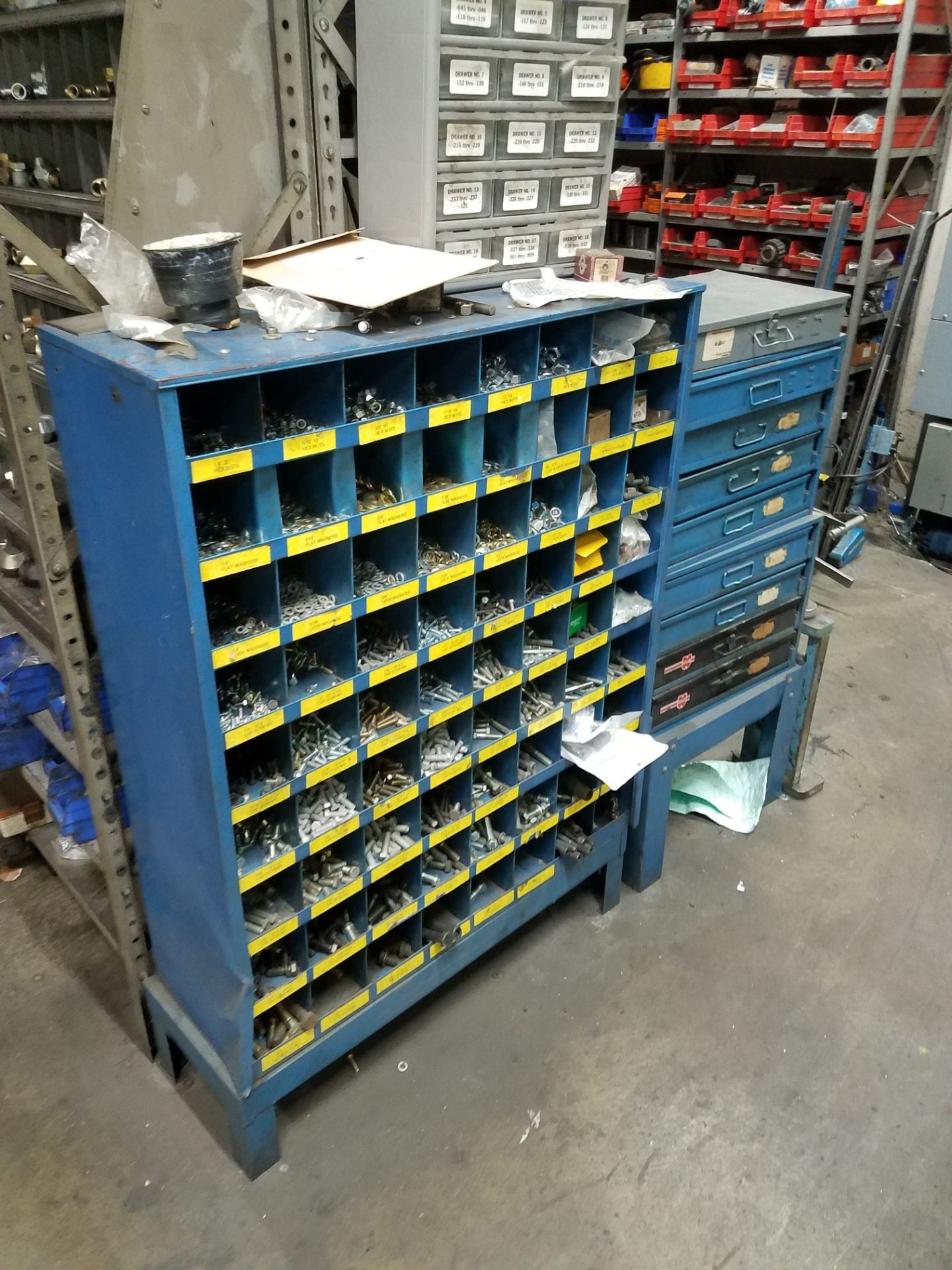 (LOT) REMAINING CONTENTS OF MAINTENANCE ROOM INCLUDING MOTORS, ELECTRICAL, MACHINE PARTS, VALVES, - Image 7 of 9