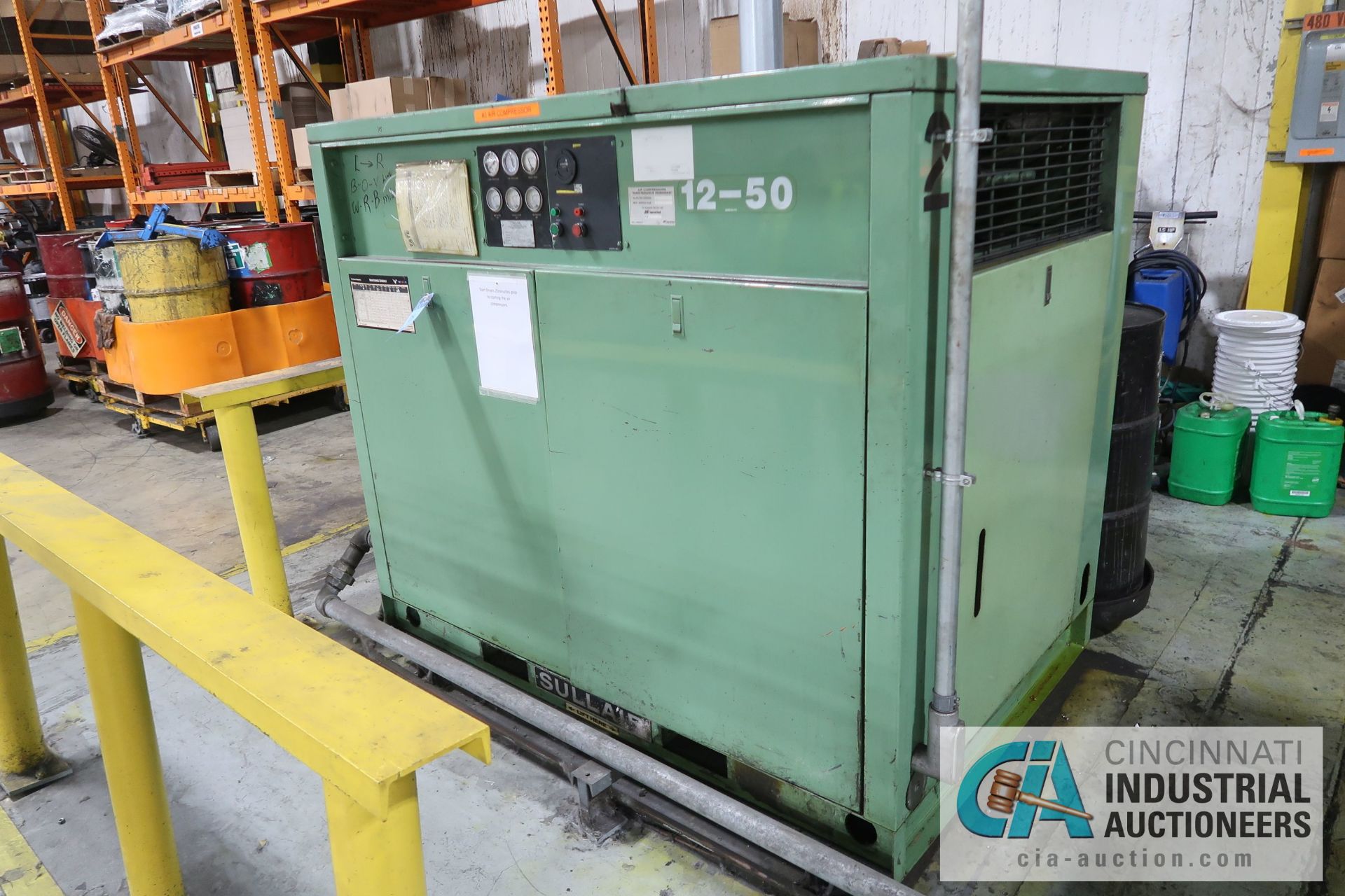 50HP SULLAIR MODEL 12BS-50H ACAC CABINET TYPE AIR COMPRESSOR; S/N 003-70720, 42,867 HOURS