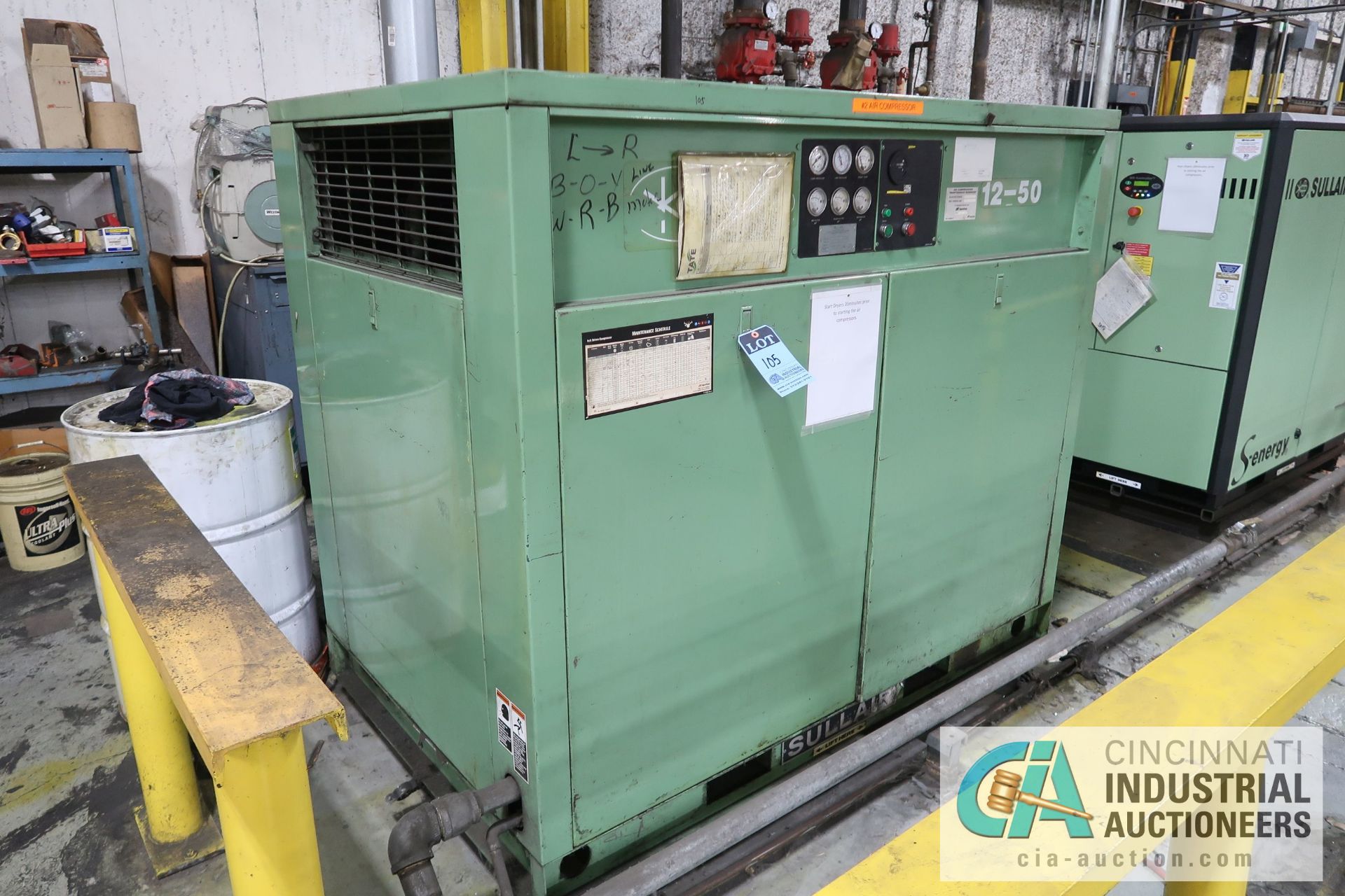 50HP SULLAIR MODEL 12BS-50H ACAC CABINET TYPE AIR COMPRESSOR; S/N 003-70720, 42,867 HOURS - Image 2 of 4
