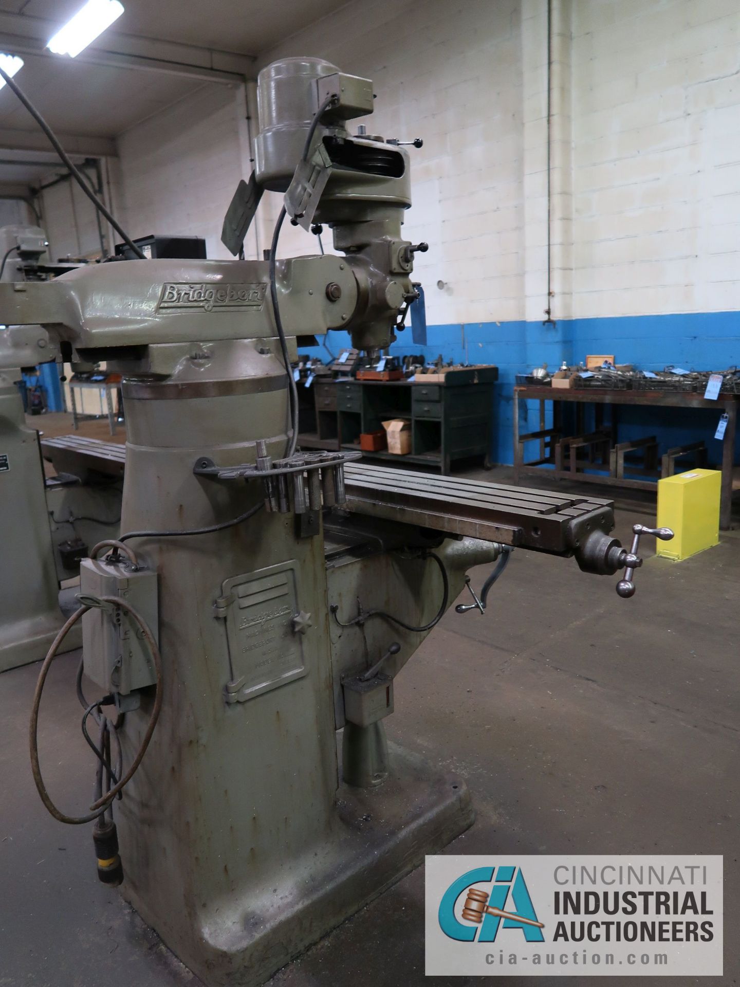 1-HP BRIDGEPORT 8-SPEED VERTICAL MILL; S/N J-116717, MINI WIZARD DRO, 42" X 9" TABLE, SPINDLE SPEEDS - Image 3 of 9