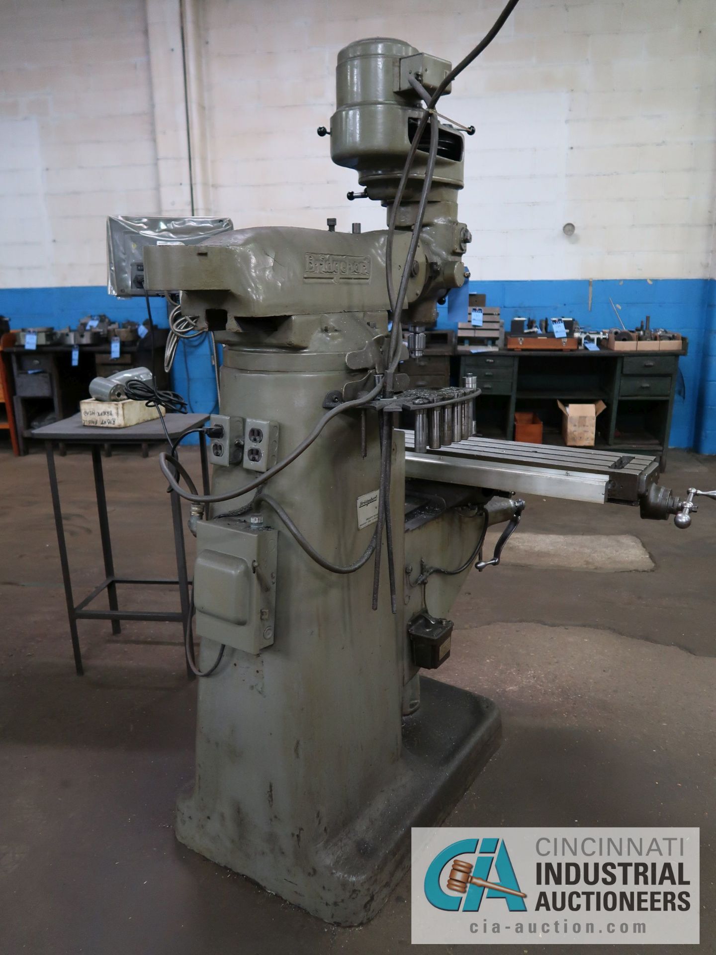 1-HP BRIDGEPORT 8-SPEED VERTICAL MILL; S/N J-182403, DRO II DIGITAL READ OUT, 42" X 9" TABLE, - Image 3 of 8