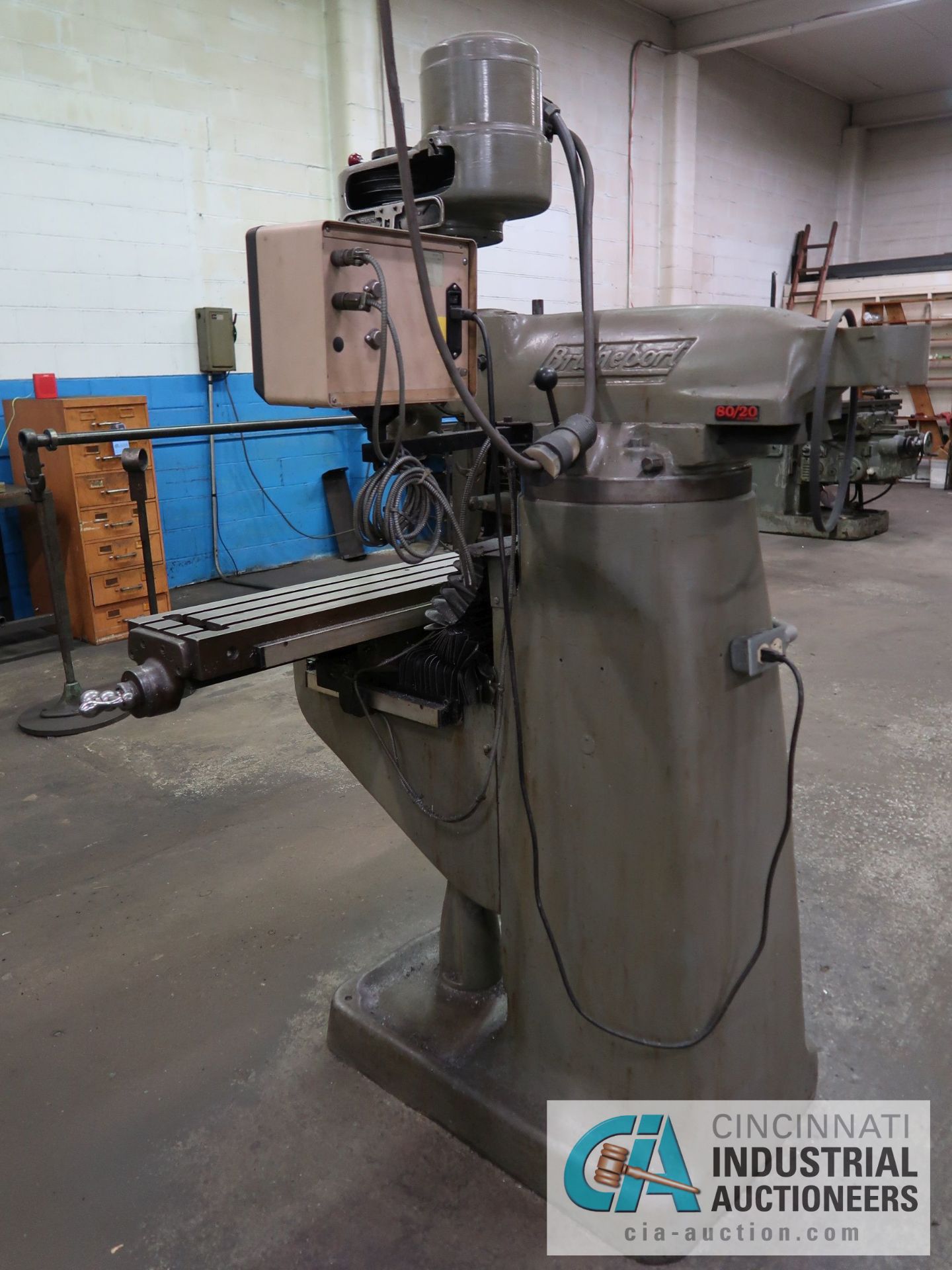1-HP BRIDGEPORT 8-SPEED VERTICAL MILL; S/N J-74614, MINI WIZARD DRO, 48" X 9" TABLE, SPINDLE - Image 3 of 7