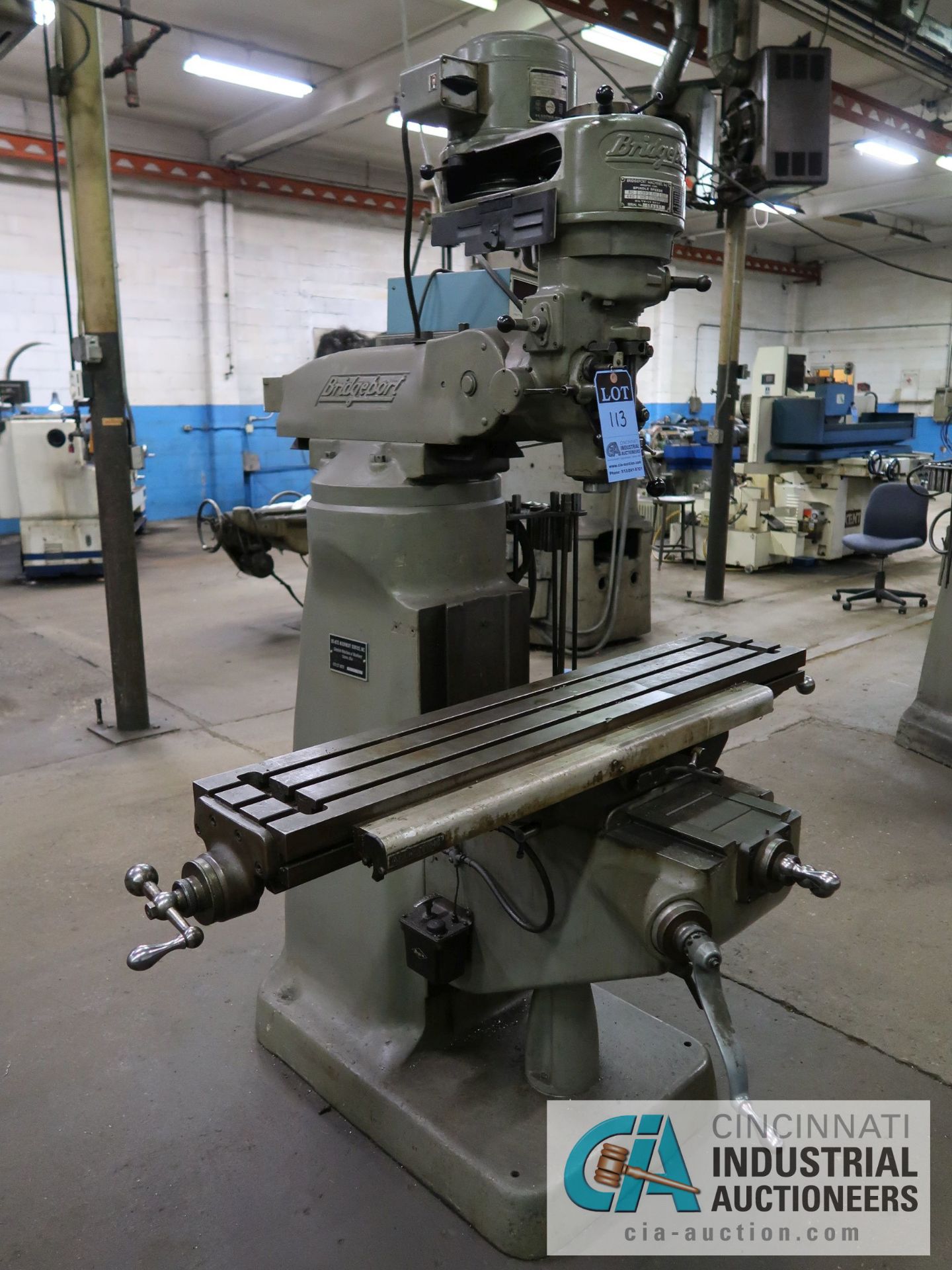 1-HP BRIDGEPORT 8-SPEED VERTICAL MILL; S/N J-195397, ACURITE DRO, 48" X 9" TABLE, SPINDLE SPEEDS