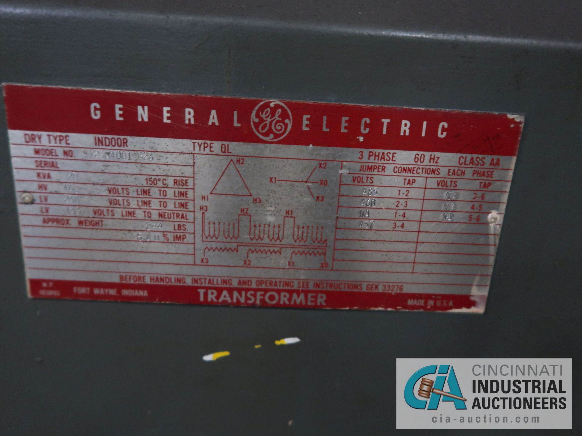 20 KVA GENERAL ELECTRIC TRANSFORMER - Image 2 of 2