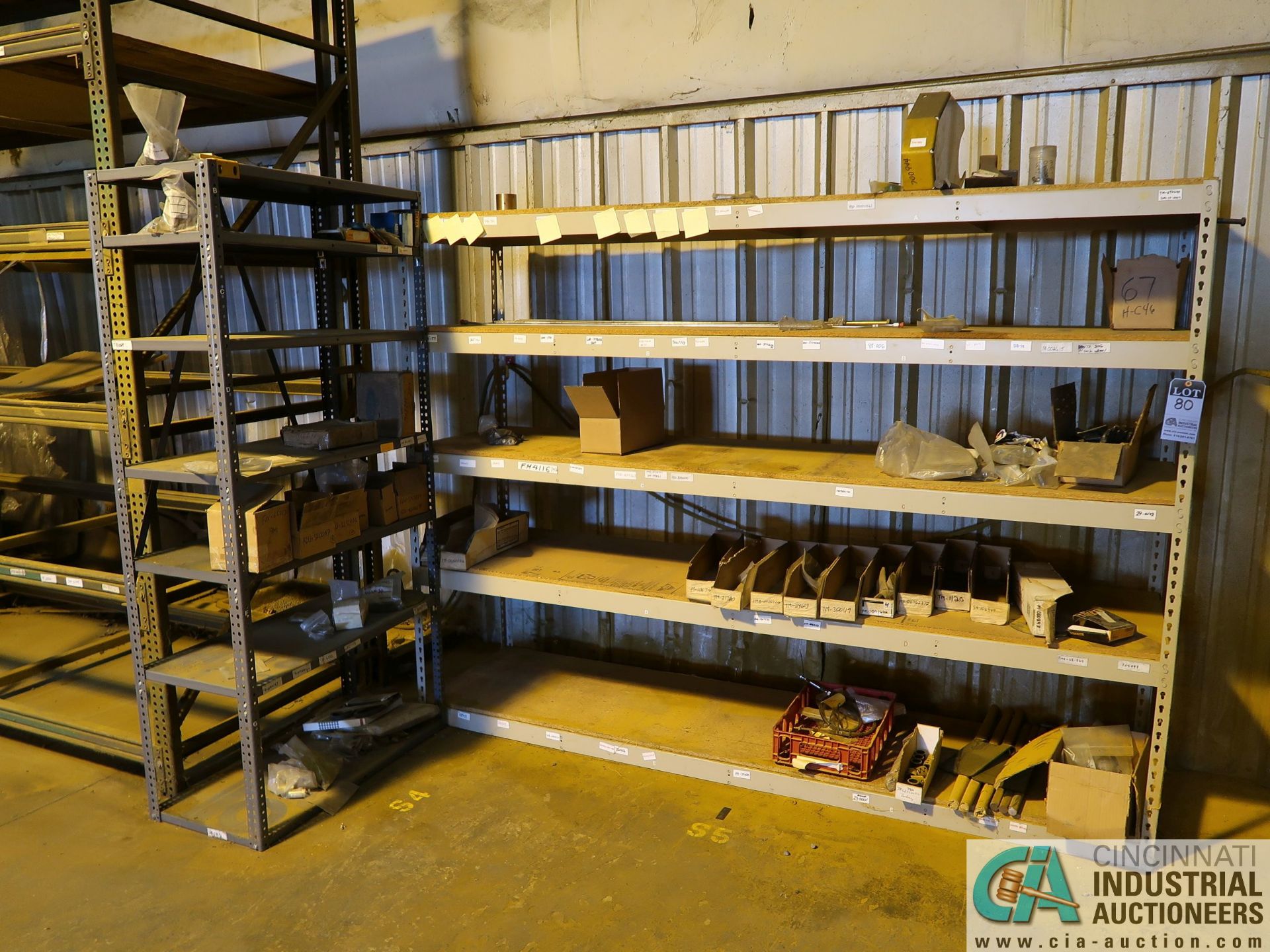 SECTION 24" X 96" X 72" HIGH ADJUSTABLE BEAM LIGHT DUTY STEEL SHELVING WITH (1) SECTION 18" X 36"