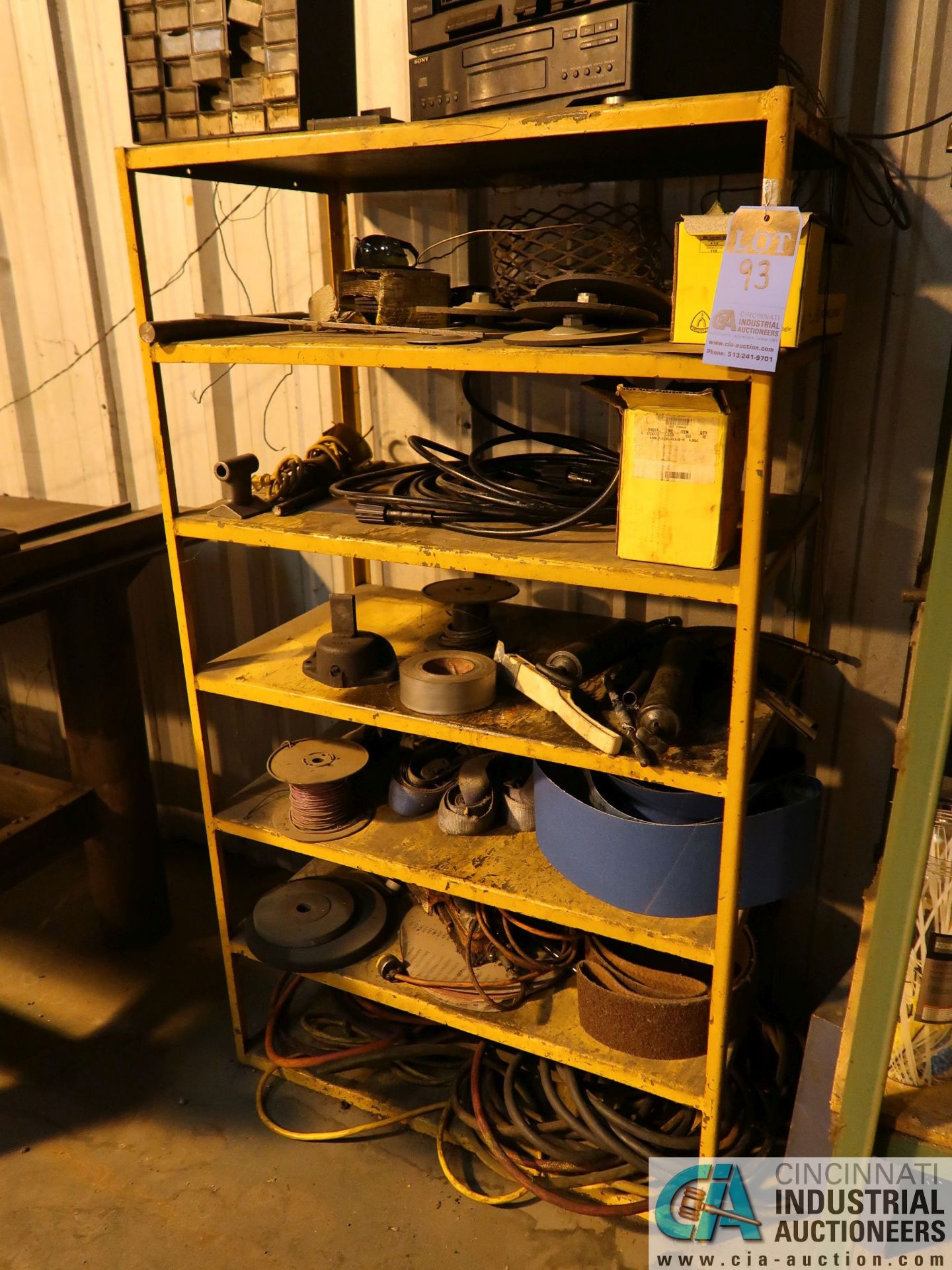 SECTION STEEL WELDED TOGETHER SHELVING WITH CONTENTS