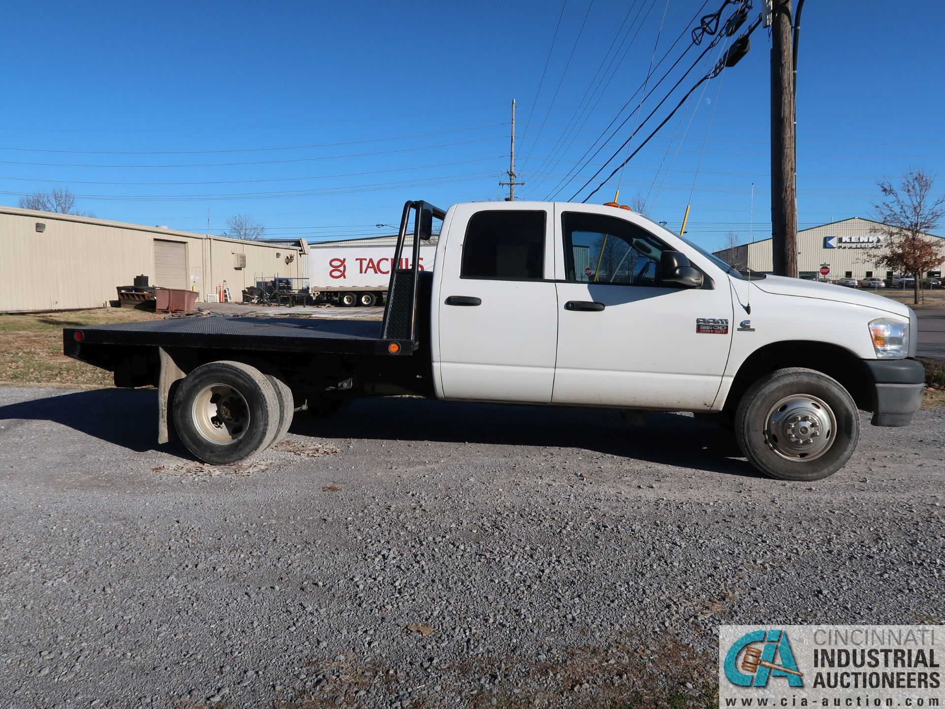 2007 DODGE 3500 RAM FLAT BED DIESEL TRUCK; VIN # 3D6WG48A37G707670, 165,264 MILES SHOWING, CUMMINS - Image 4 of 14