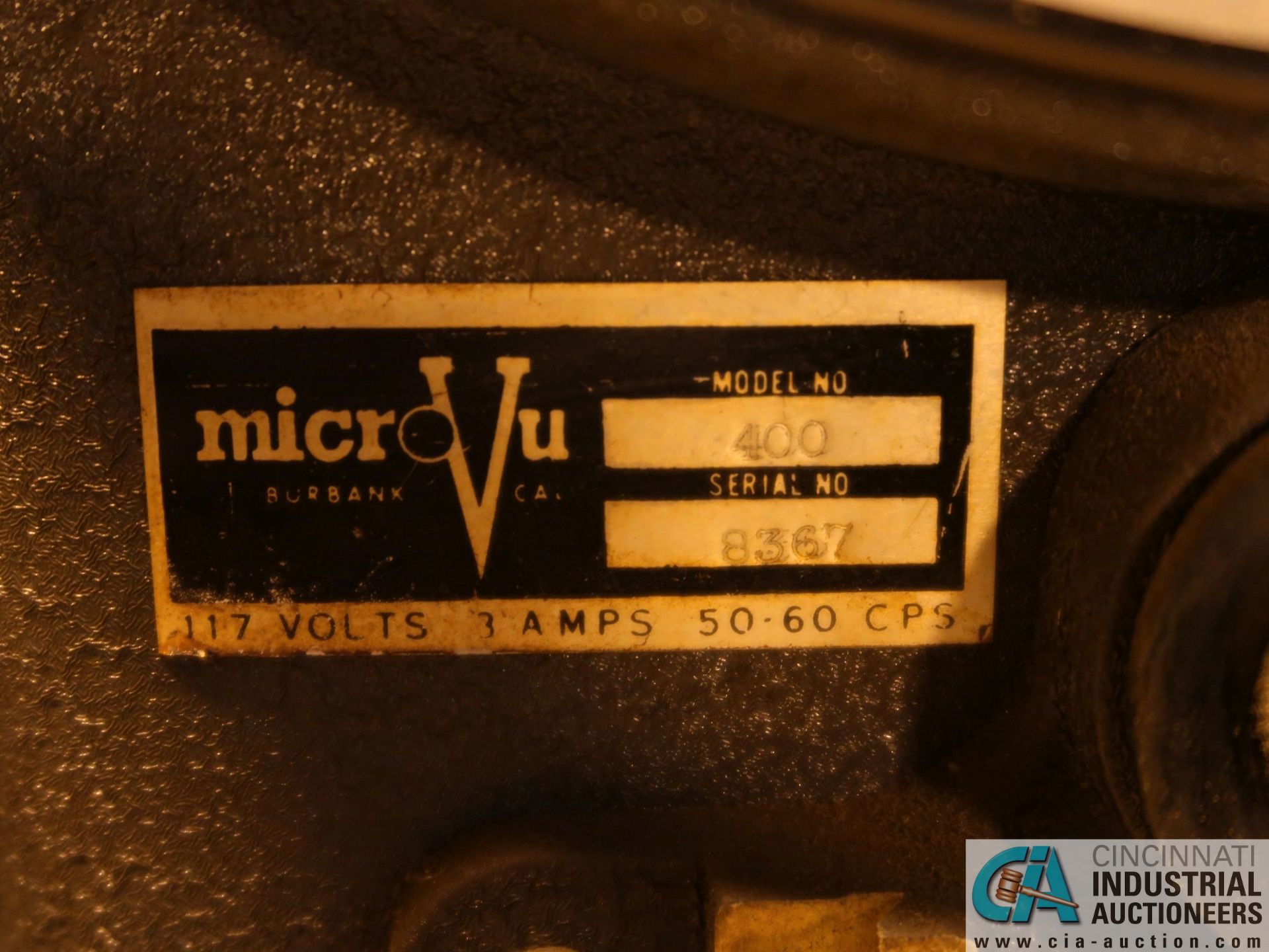 10" MICRO-VU MODEL 400 OPTICAL COMPARATOR - Image 2 of 2