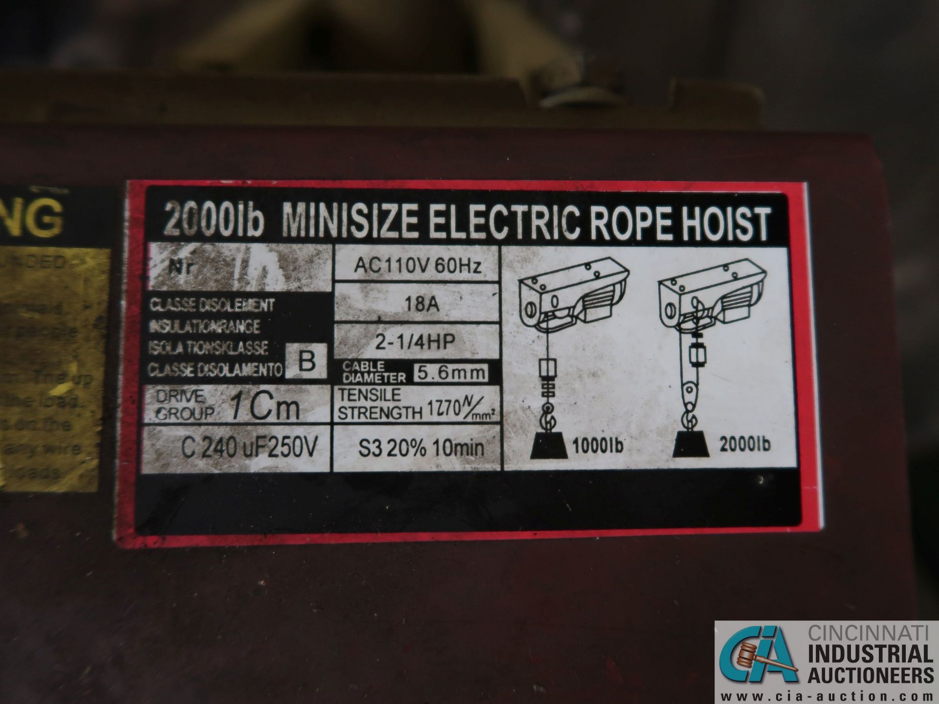 2,000 LB PEDESTAL MOUNTED ELECTRIC PENDANT CONTROL CABLE HOIST ** FOR LOADING COILS ONTO - Image 3 of 5