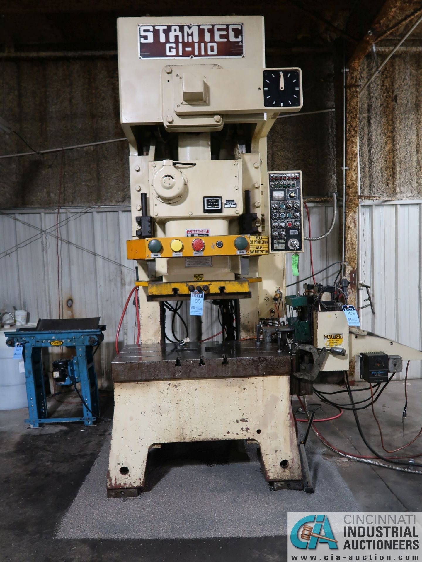 121 TON STAMTEC MODEL G1-110 OPEN BACK GAP FRAME PRESS; S/N 550442, 3.152" STROKE, 50-100 SPM, 15. - Image 2 of 12