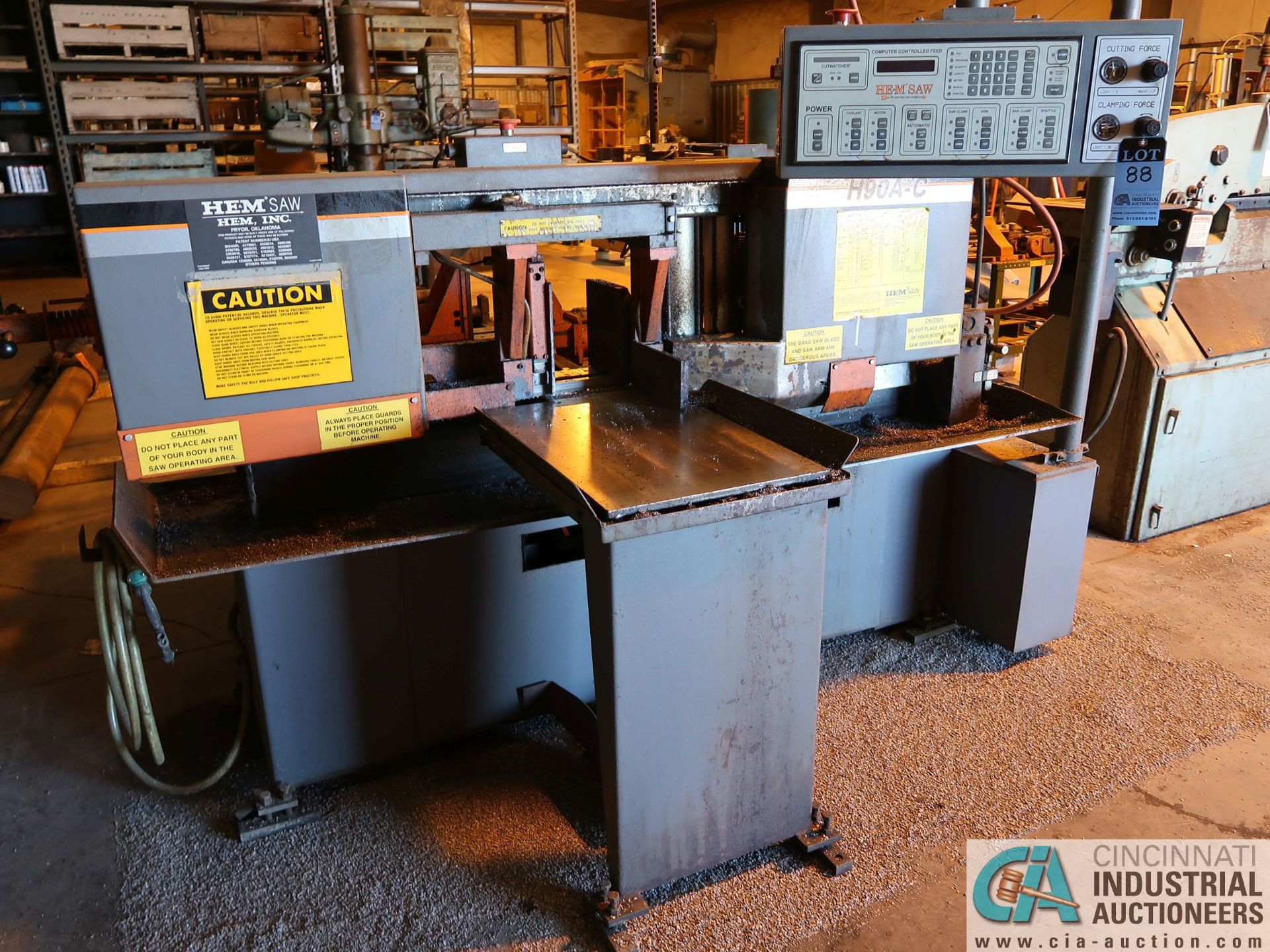 12" X 12" HEM MODEL H90A-C AUTO HORIZONTAL BAND SAW; S/N 931206, APPROX. 24" AUTO BAR FEED, - Image 2 of 10