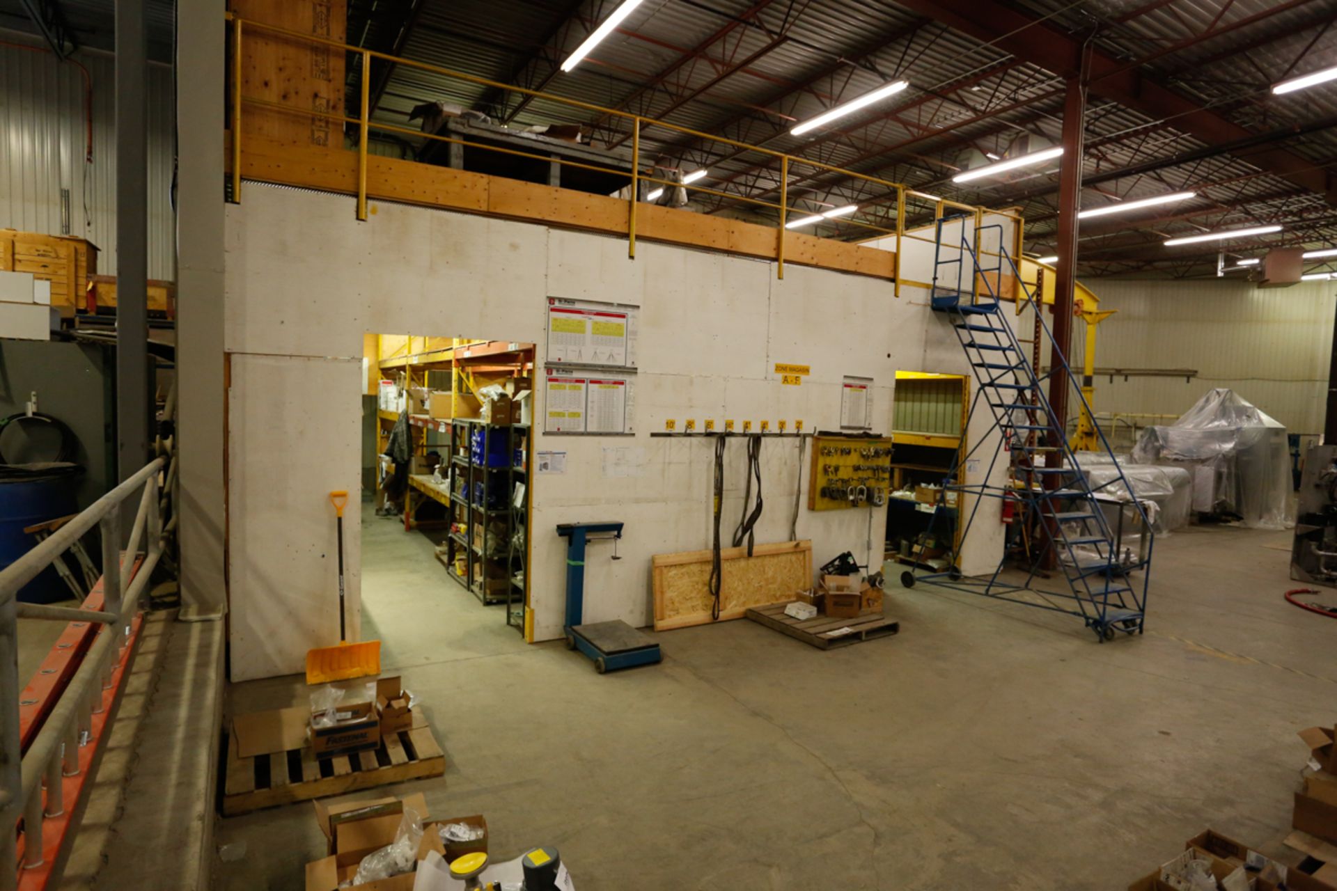 30' X 28' X 12' HIGH MEZZANINE COMPRISING OF 15 SECTIONS OF RACKING, FLOOR & GUARDRAIL