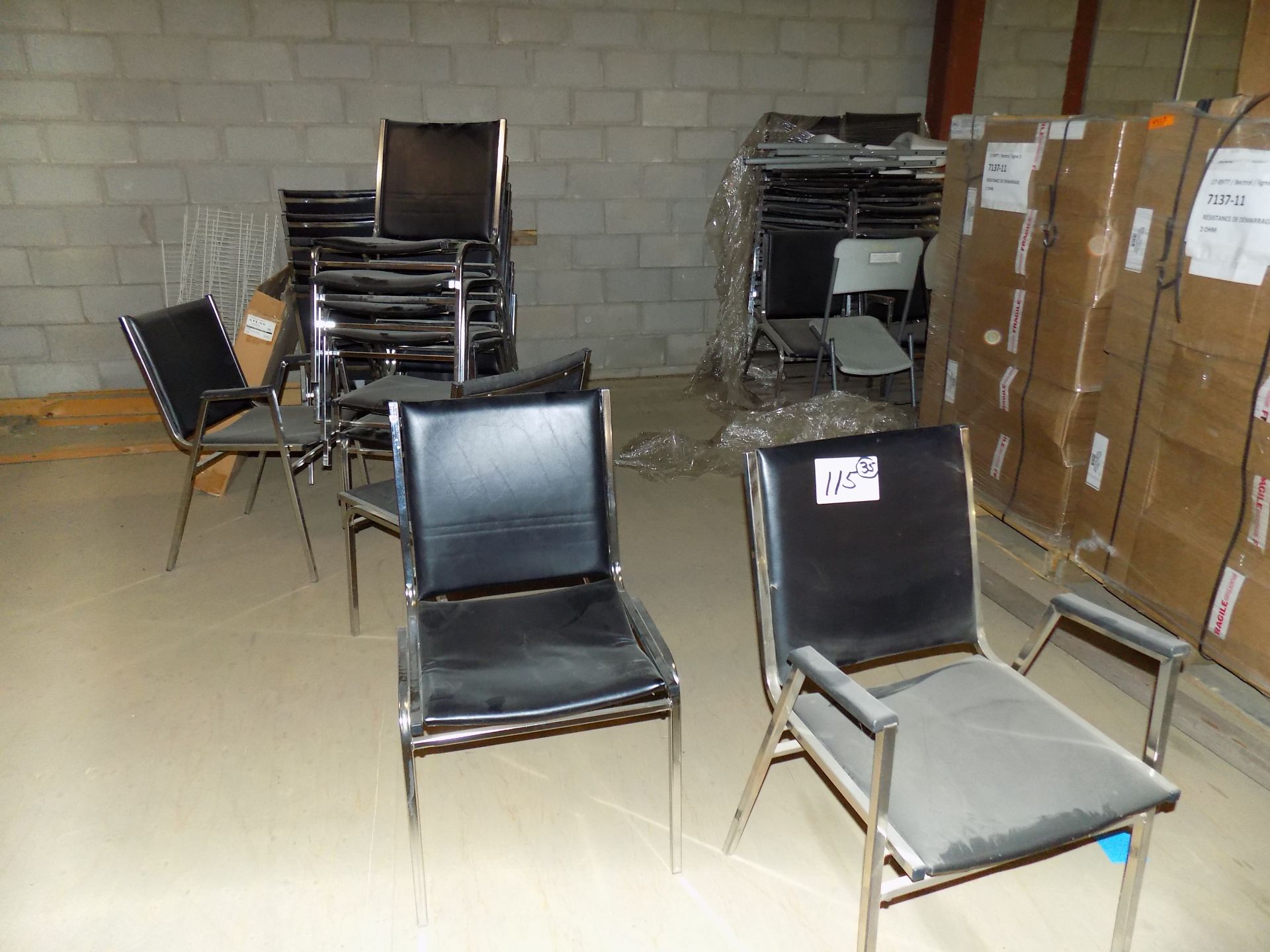 LOT OF 35 STACK UP CHAIRS