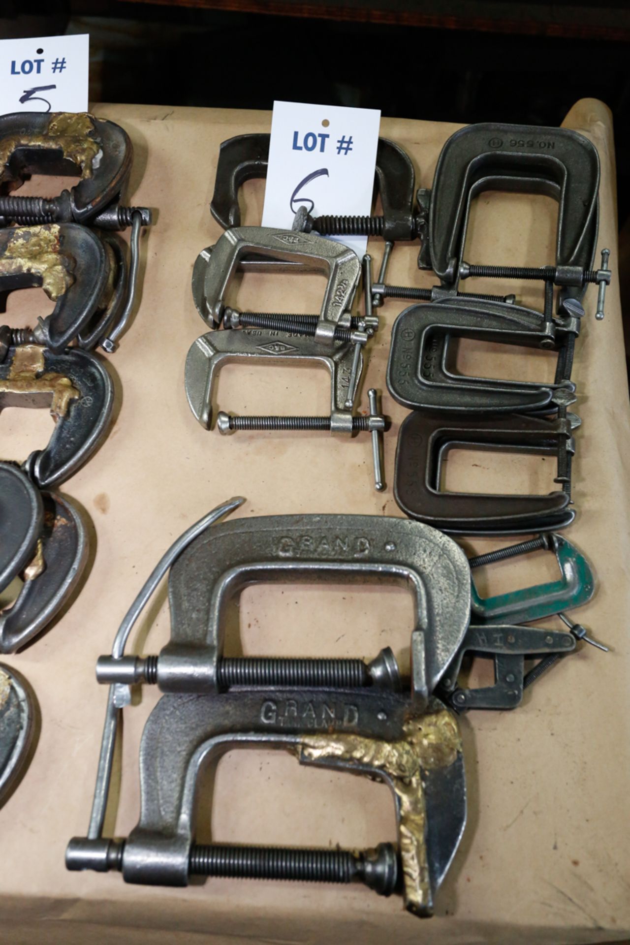 LOT OF (14) ASSORTED C-CLAMPS