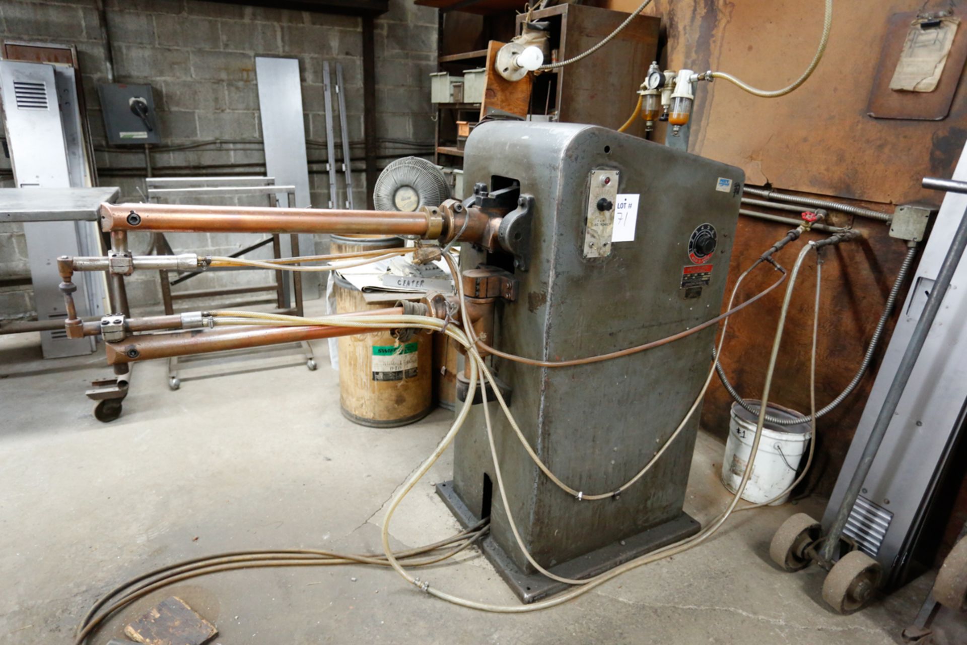 WELD-O-MATIC MOD. F, 25 KVA AIR OPERATED SPOT WELDER, 36" THROAT