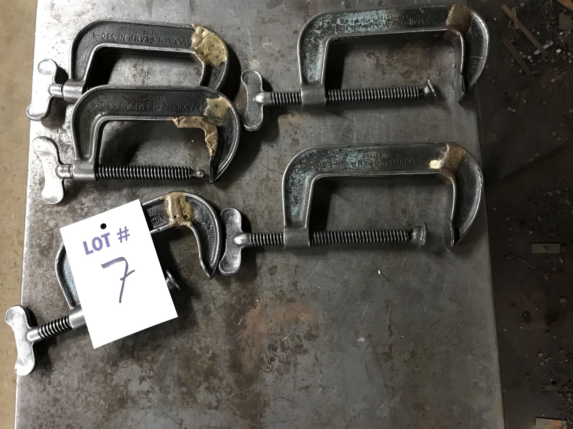 LOT OF (5) ASSORTED C-CLAMPS