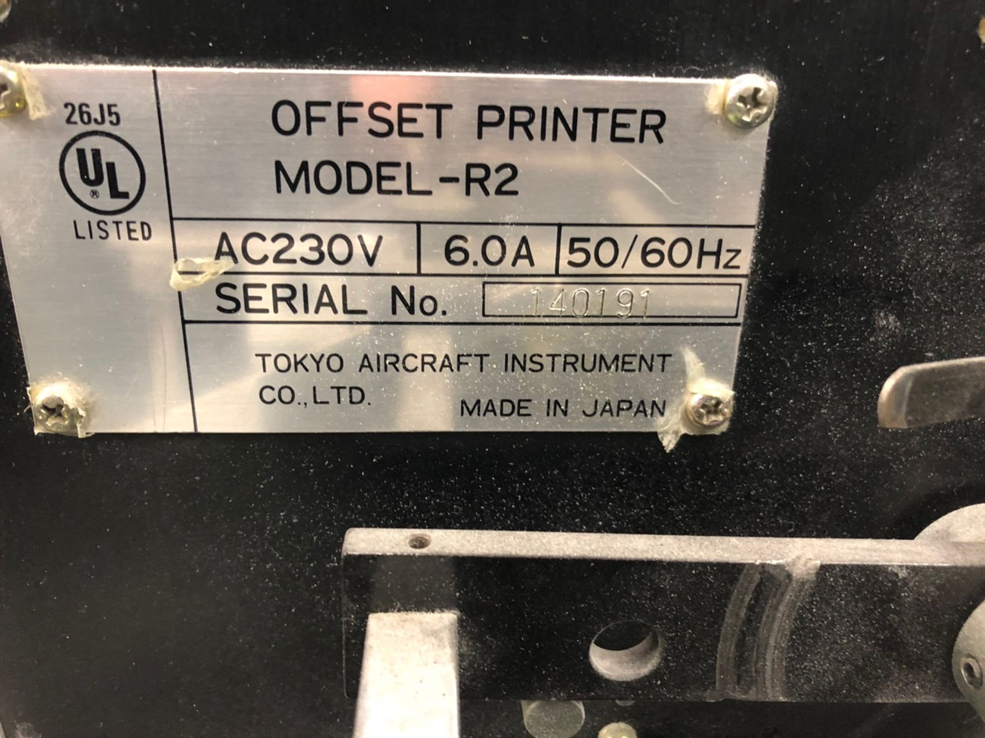 TOKO 2-COLORS OFSET PRINTING PRESS MOD. R2, 11" X 19" CAP., 230V/60HZ, S/N: 140191 (LOCATED IN ST- - Image 8 of 8