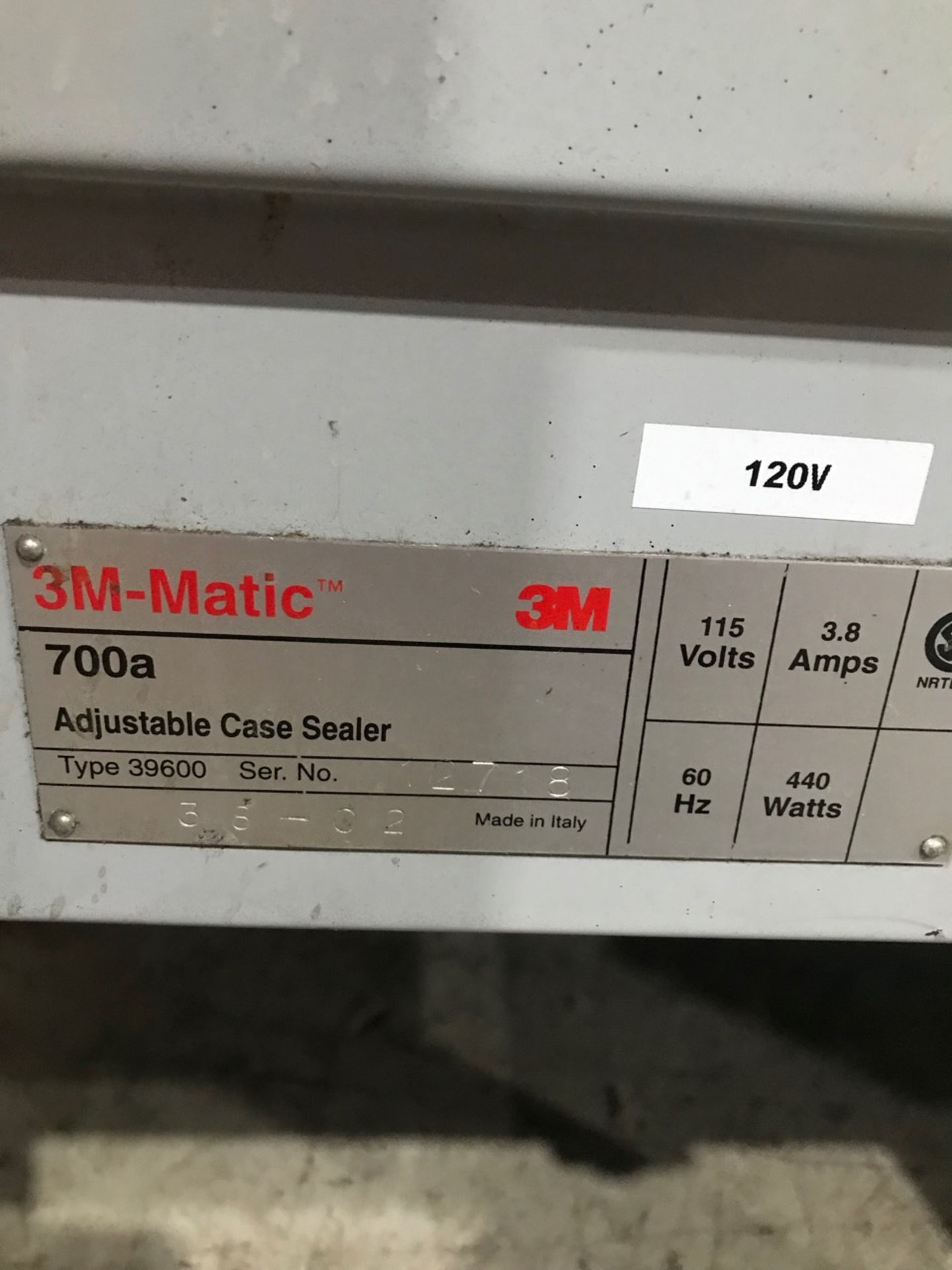 3M ADJUSTABLE CASE SEALER MOD. 700A, 115 VOLTS (LOCATED IN CHATEAUGUAY, QC) - Image 2 of 2