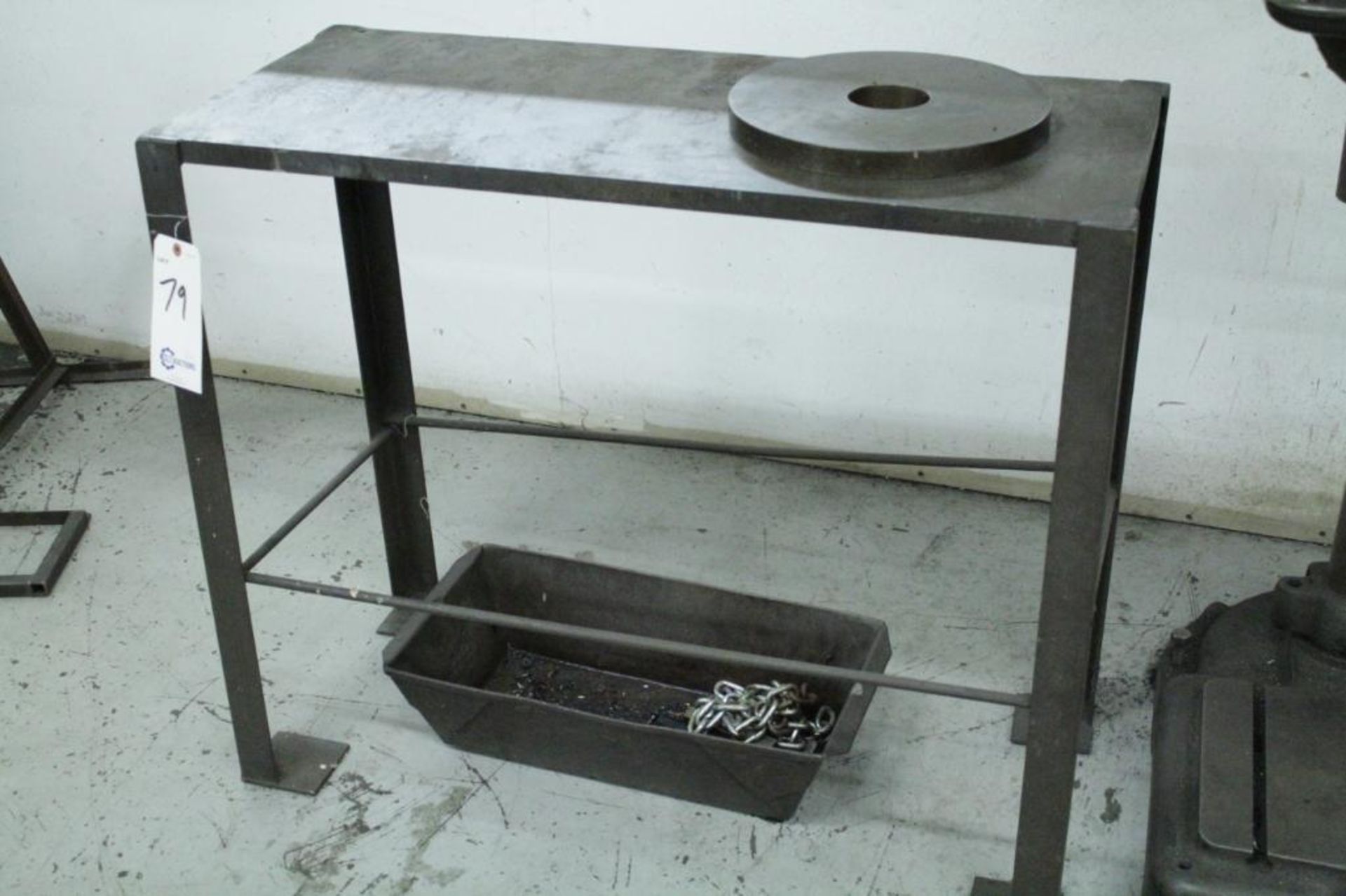 Steel table 39" x 17" x 33" 1" plate top