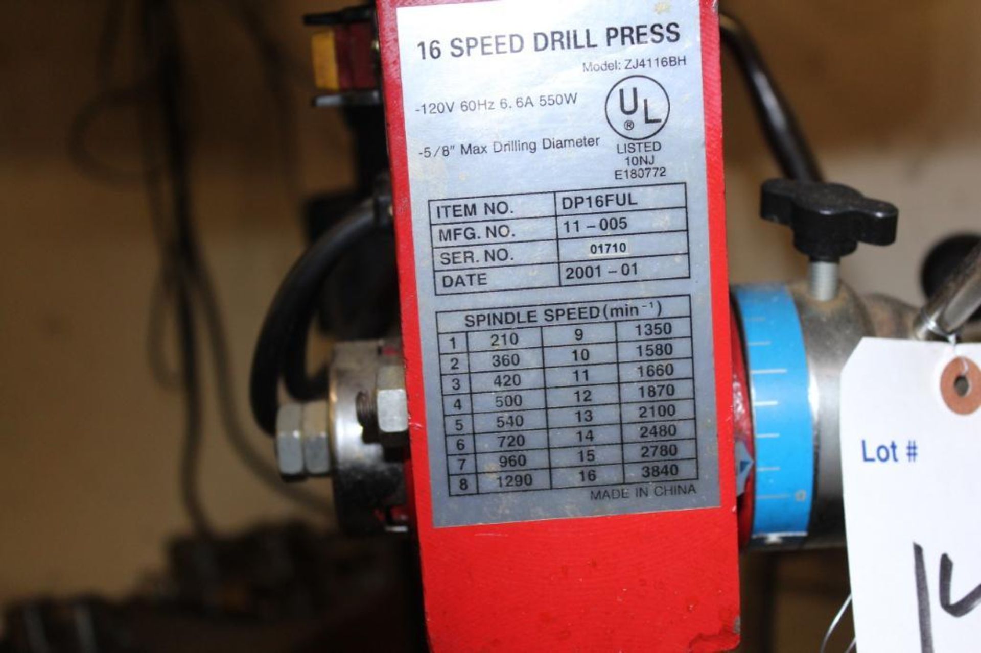 12" 13 speed drill press DP16FUL - Image 3 of 5