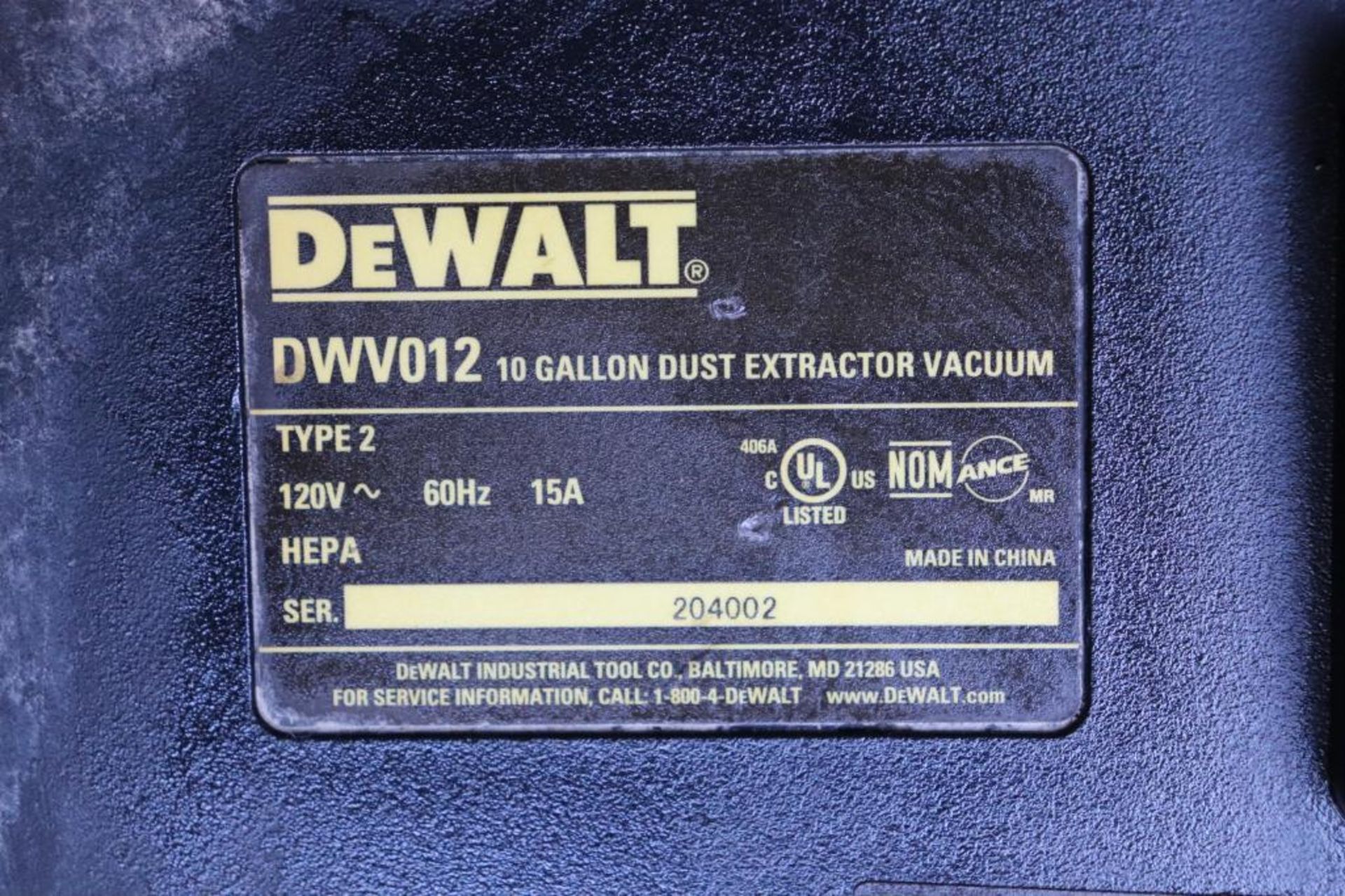 DeWalt DWV012 10 gallon dust extraction vacuum - Image 4 of 4