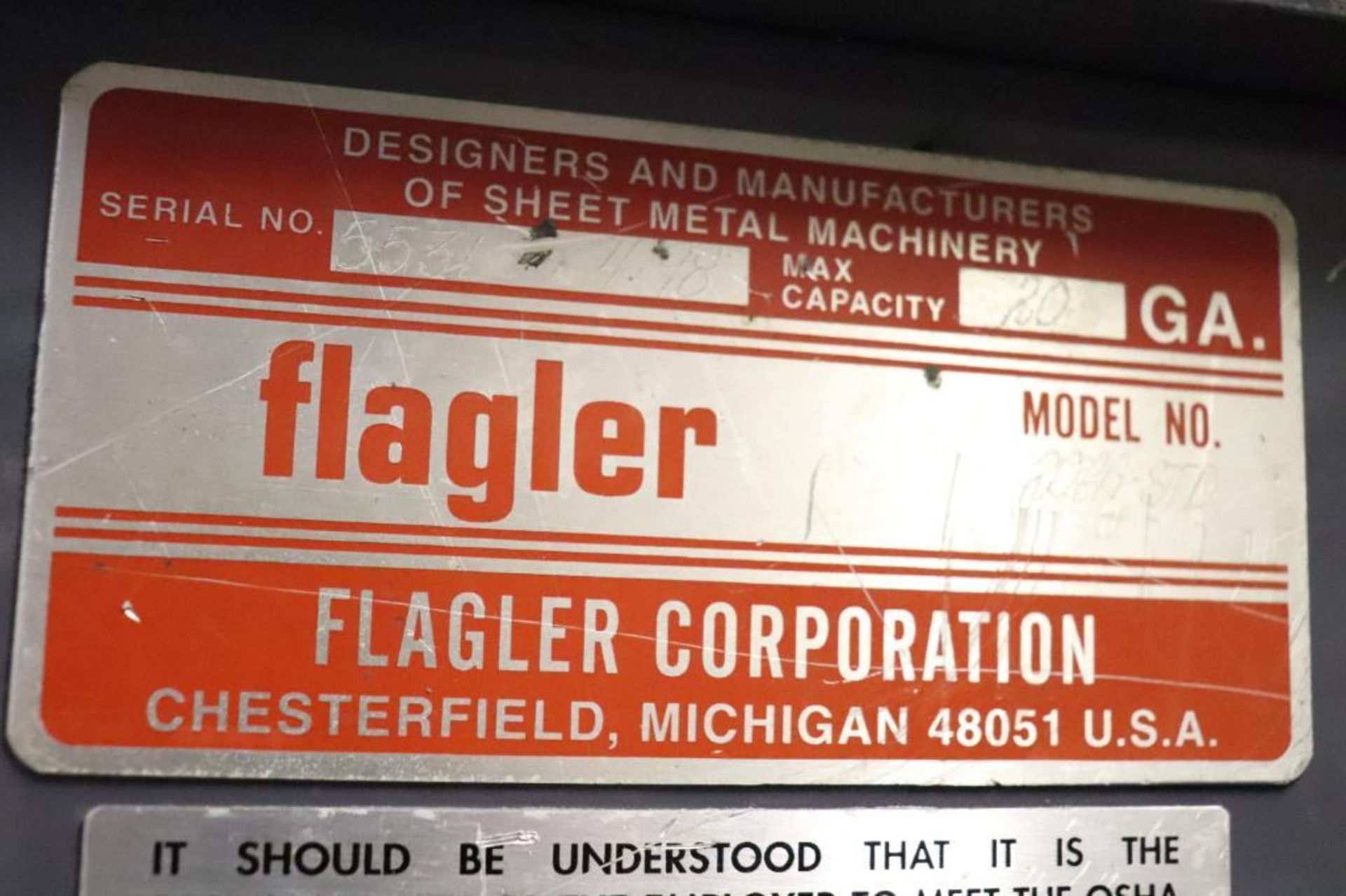 Flagler 20 GA-STD 6 station roll former - Image 3 of 6