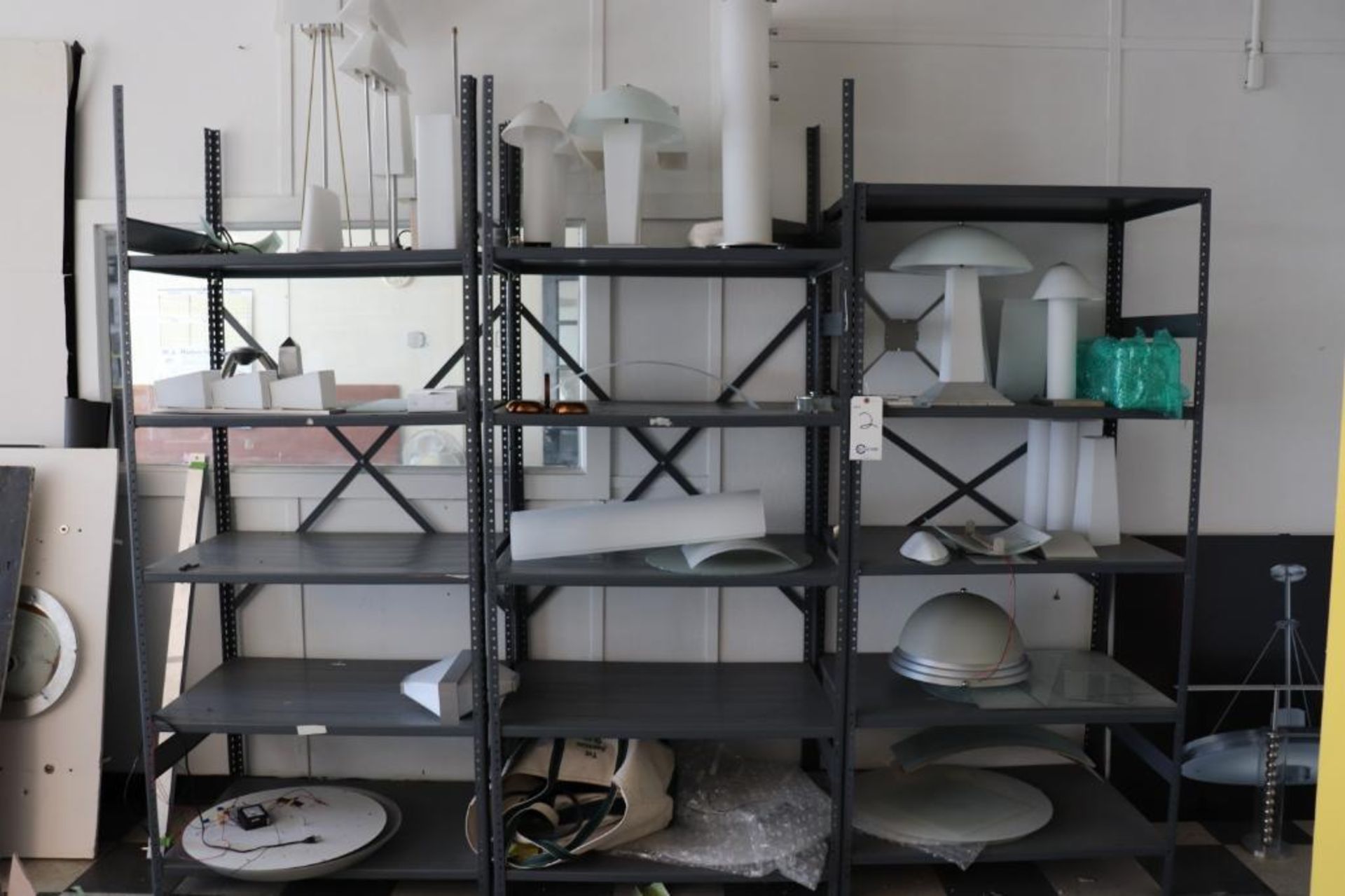 Shelving w/ contents, fixture components - Image 2 of 5