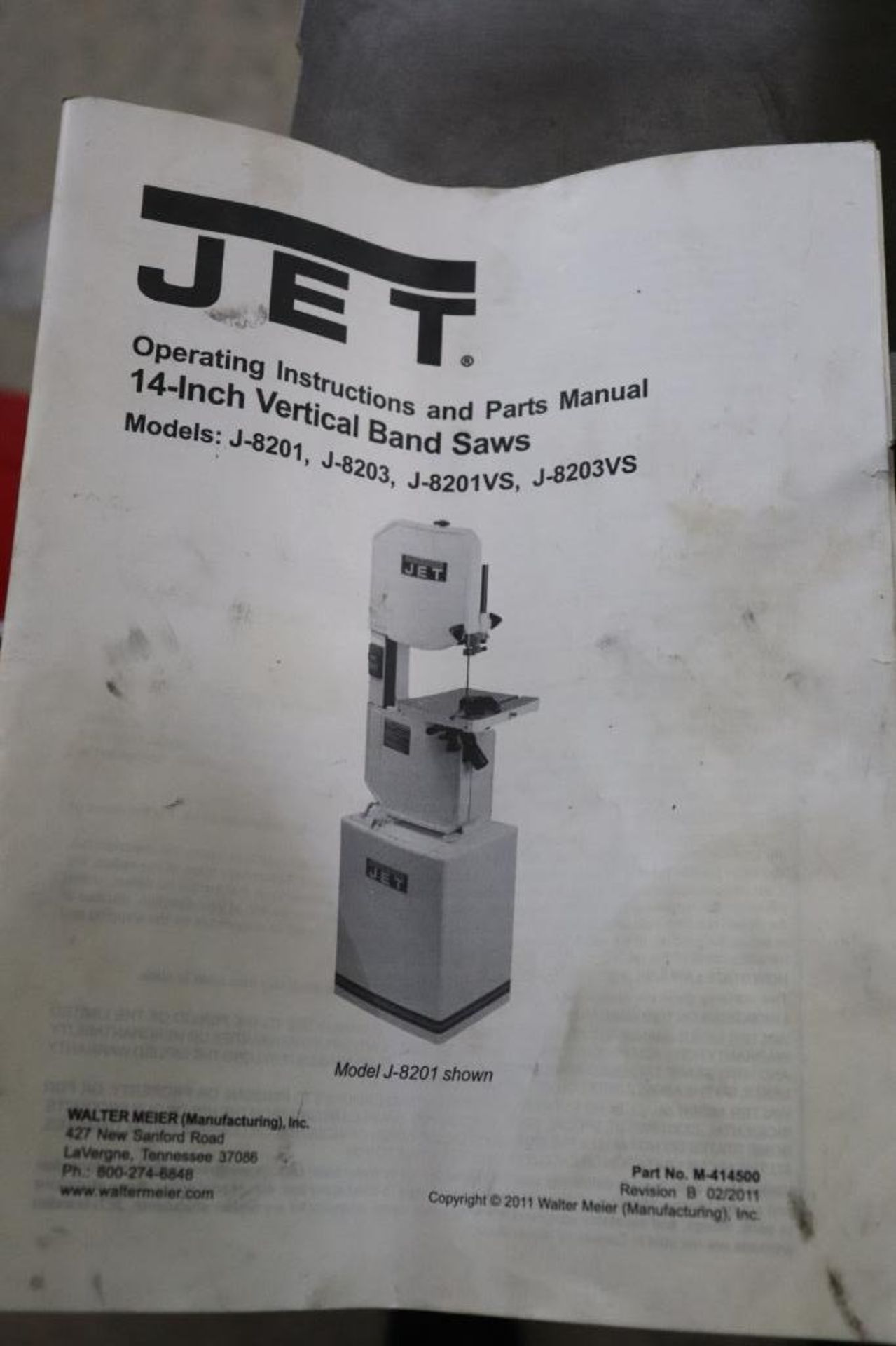 Jet 14" Wood/Metal vertical bandsaw ,1 phase - Image 7 of 7