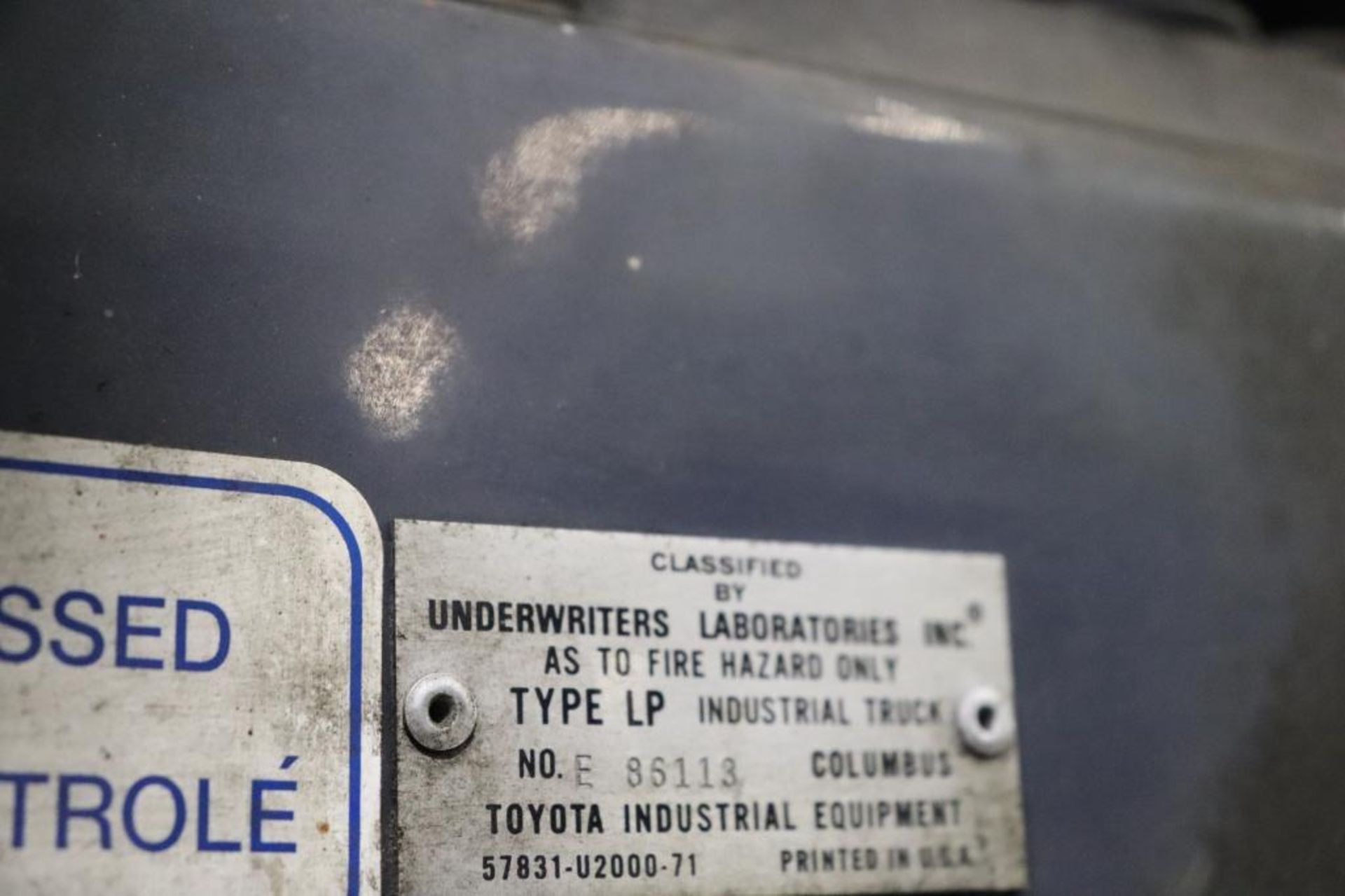 Toyota 7FGU15 2500lbs forklift - Image 7 of 9