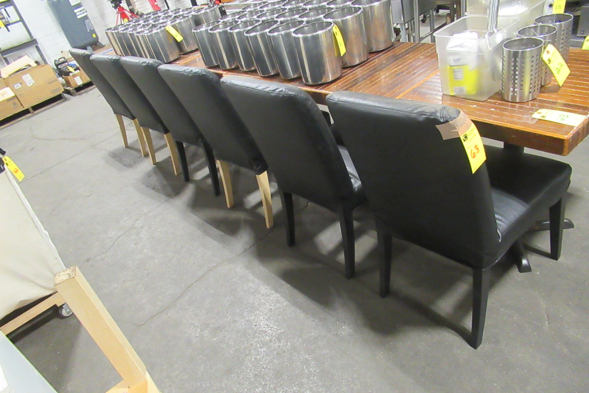 Leather High Back Dining Chairs - Image 2 of 2