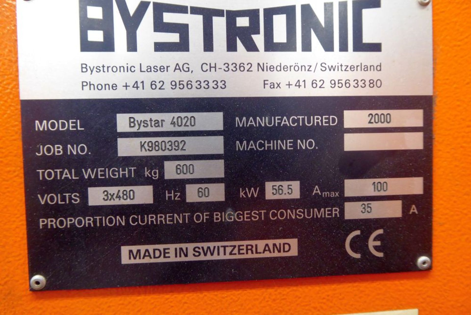 2000 Bystronic Laser Cutting System - Image 14 of 17