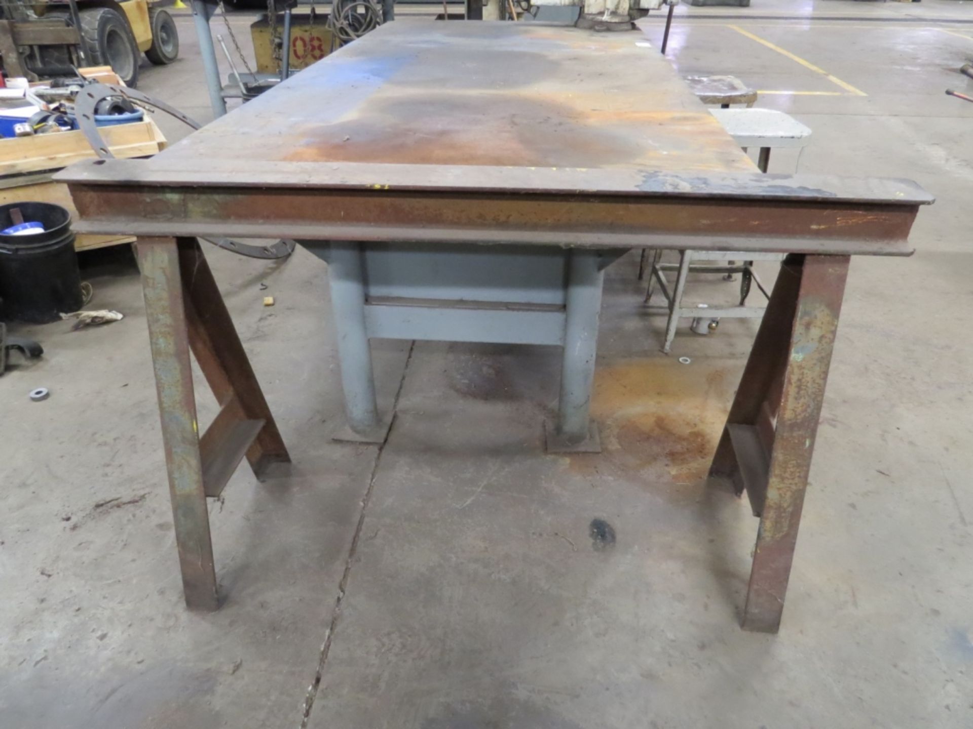 Shop Table with Vise, Stools and Custom Sawhorse- - Image 10 of 11