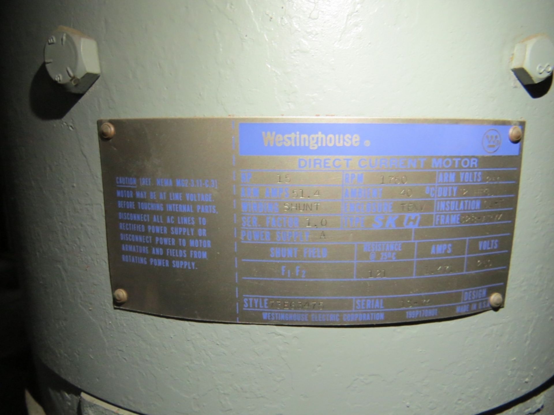 Westinghouse 15 HP Electric Motor- - Image 6 of 6