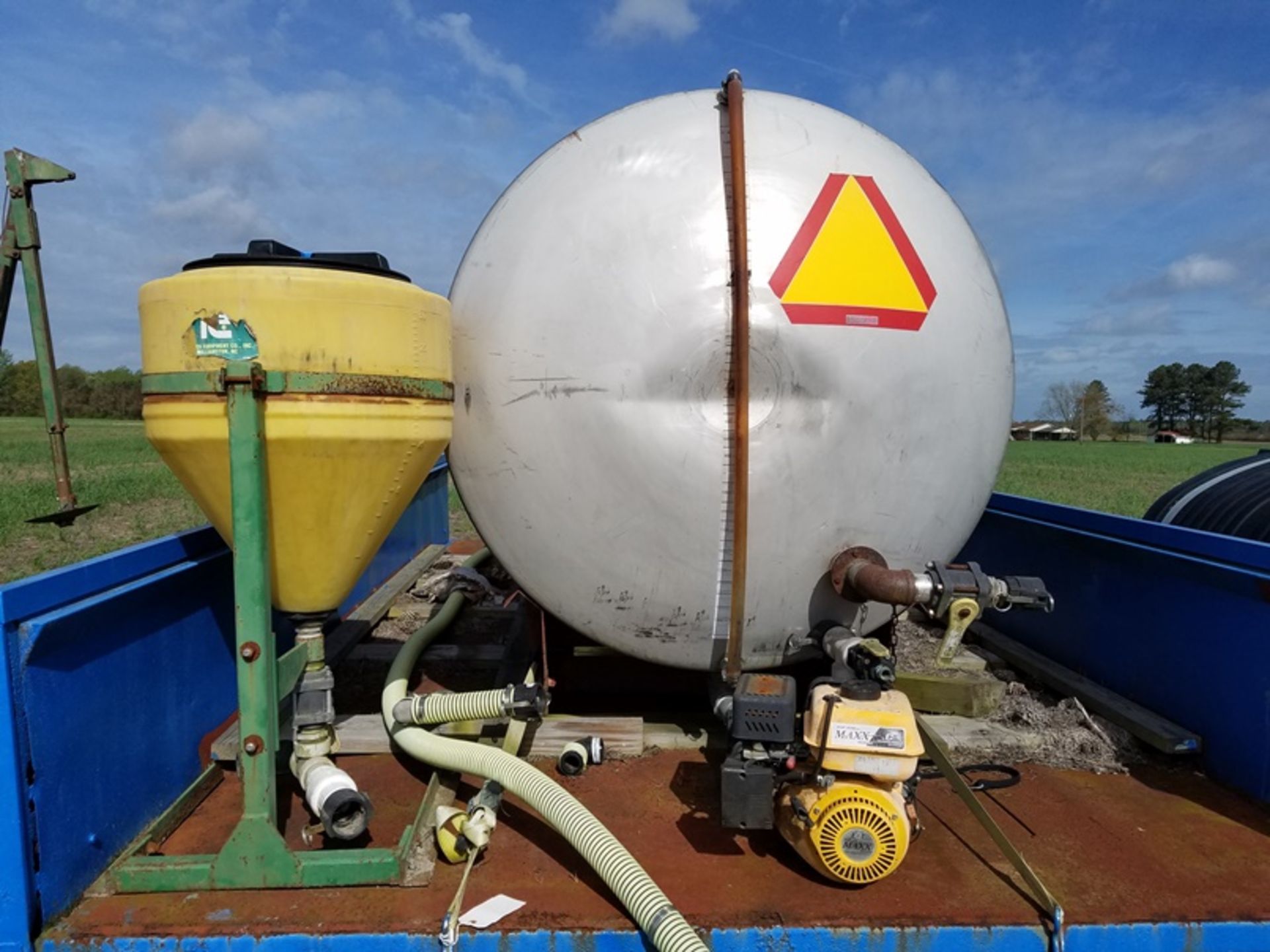 Peanut Trailer converted w/1300 gal SS tank, pump, and mixing tank - Image 2 of 4