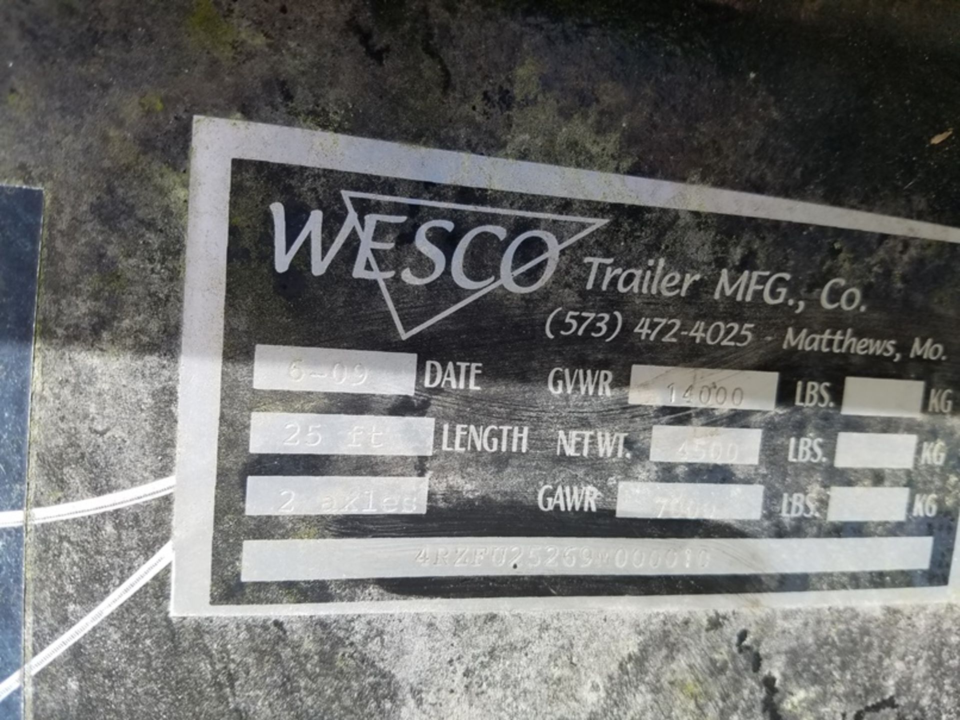 Wesco tag a long trailer 20' deck 5' dove tail wi vin# 4RZFU25269M000010 - Image 4 of 5