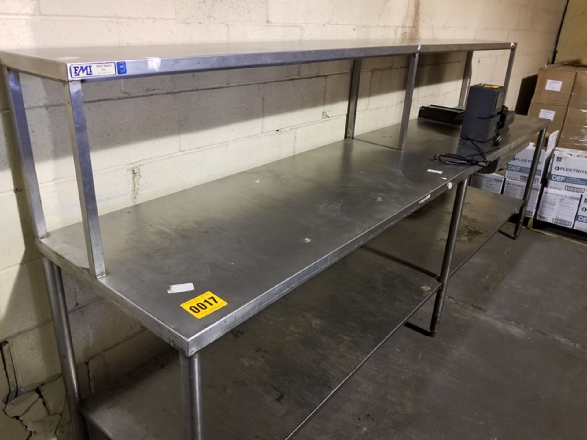 10' SS work table with overself