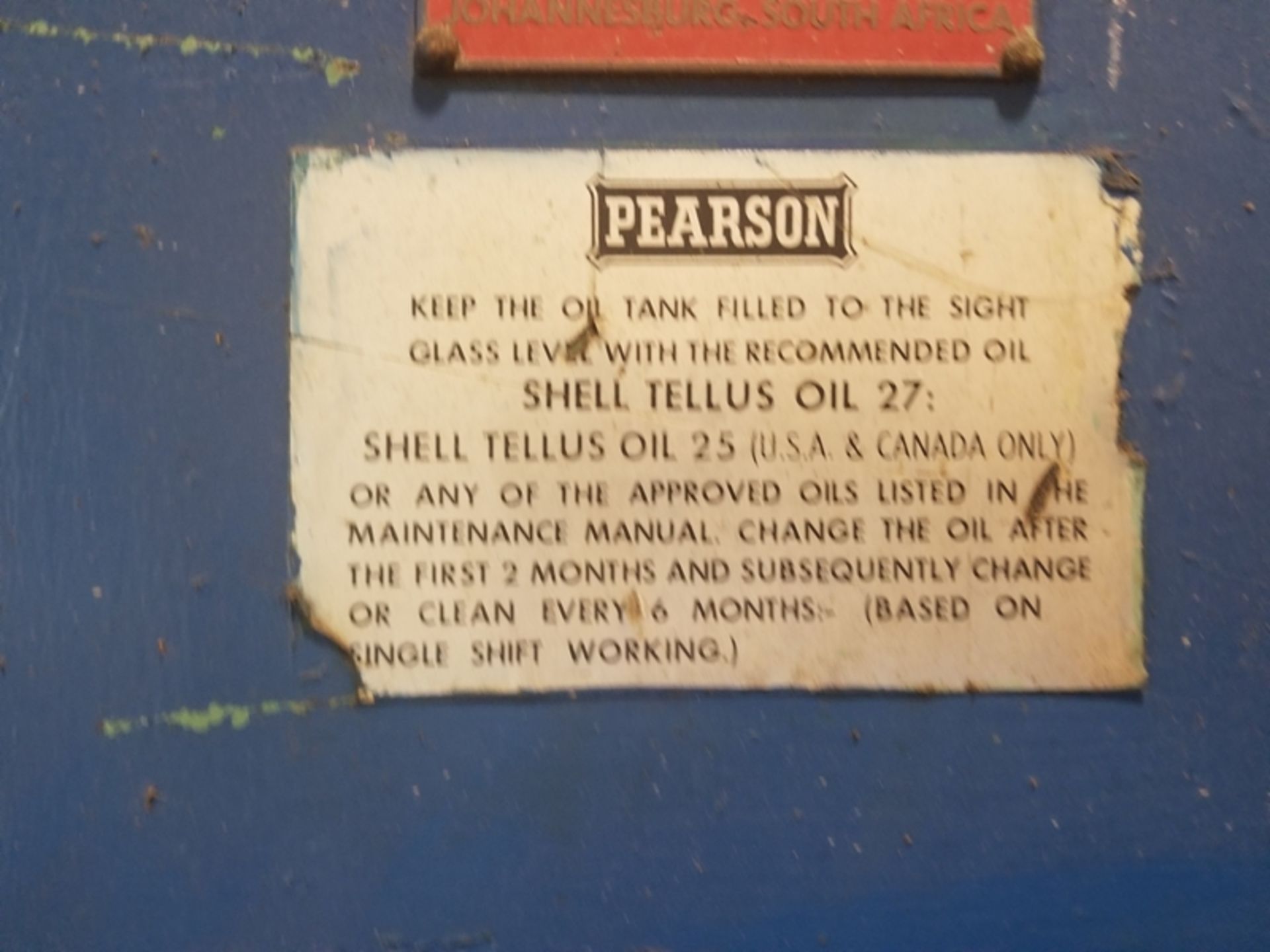 PEARSON 10'x5MS hydraulic sheer number 5594/3 (1970) - Image 4 of 6