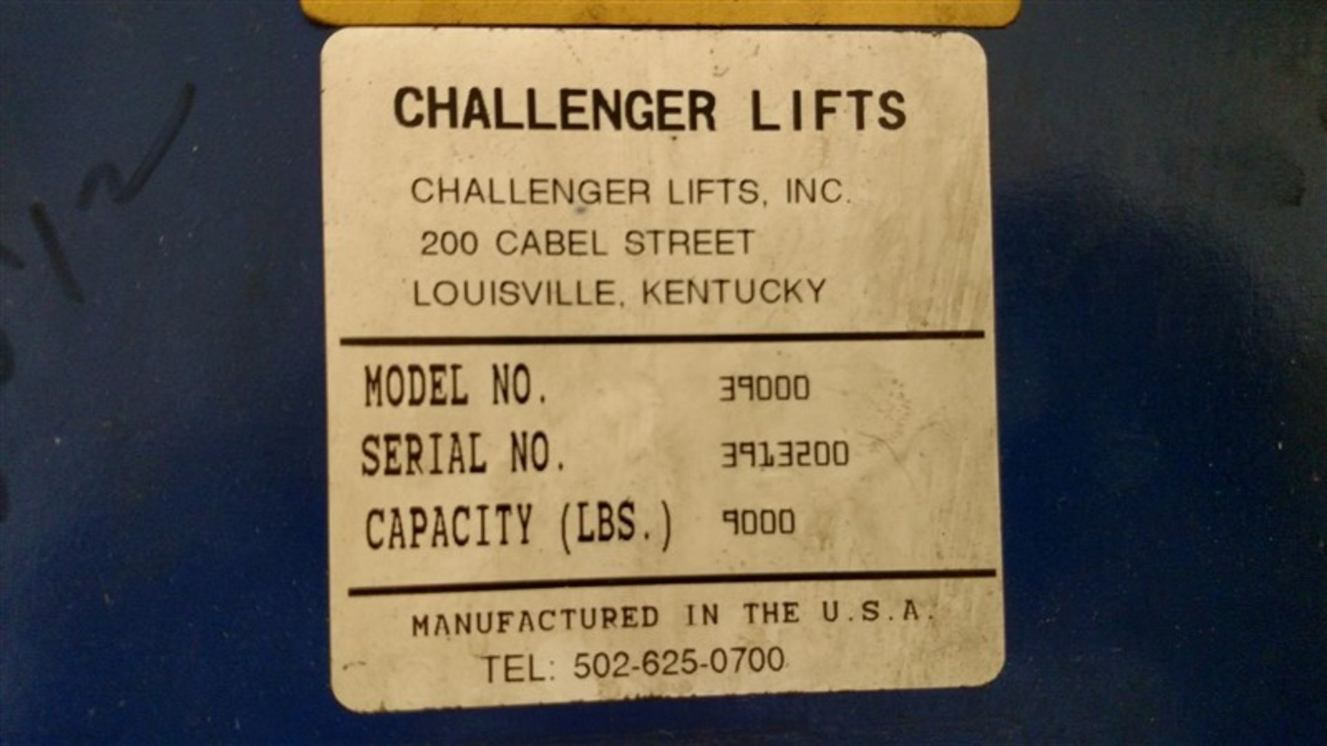 Challenger Model 39000 (9,000#) 2-Post Surface Lift s/n 3913200 (1 x Your Bid) - Image 2 of 6