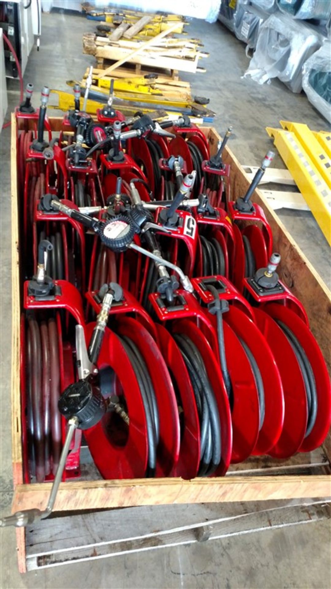Alemite Overhead Lubrication Station w/ (5) Reelcraft Hose Dispensers (1 x Your Bid) - Image 2 of 6