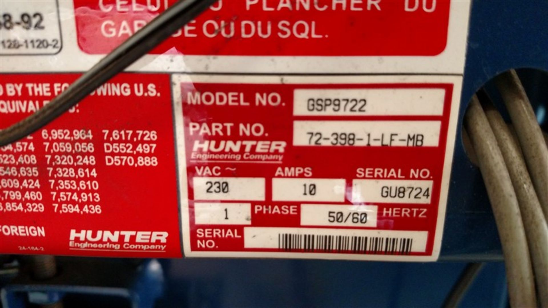 Hunter GSP97MB Wheel Balancer w/ Hammerhead plus HunterPro Collett Set (1 x Your Bid) - Image 5 of 10
