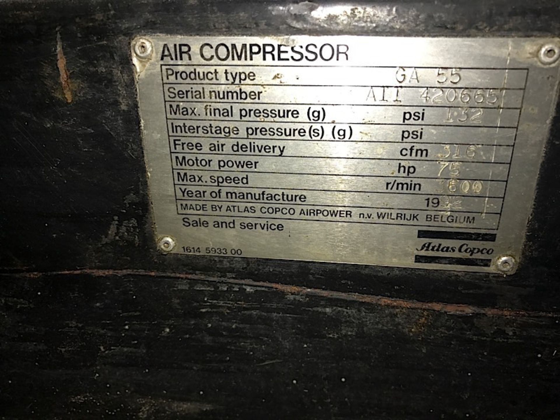 ATLAS COPCO 75 HP AIR COMPRESSOR - Image 4 of 4