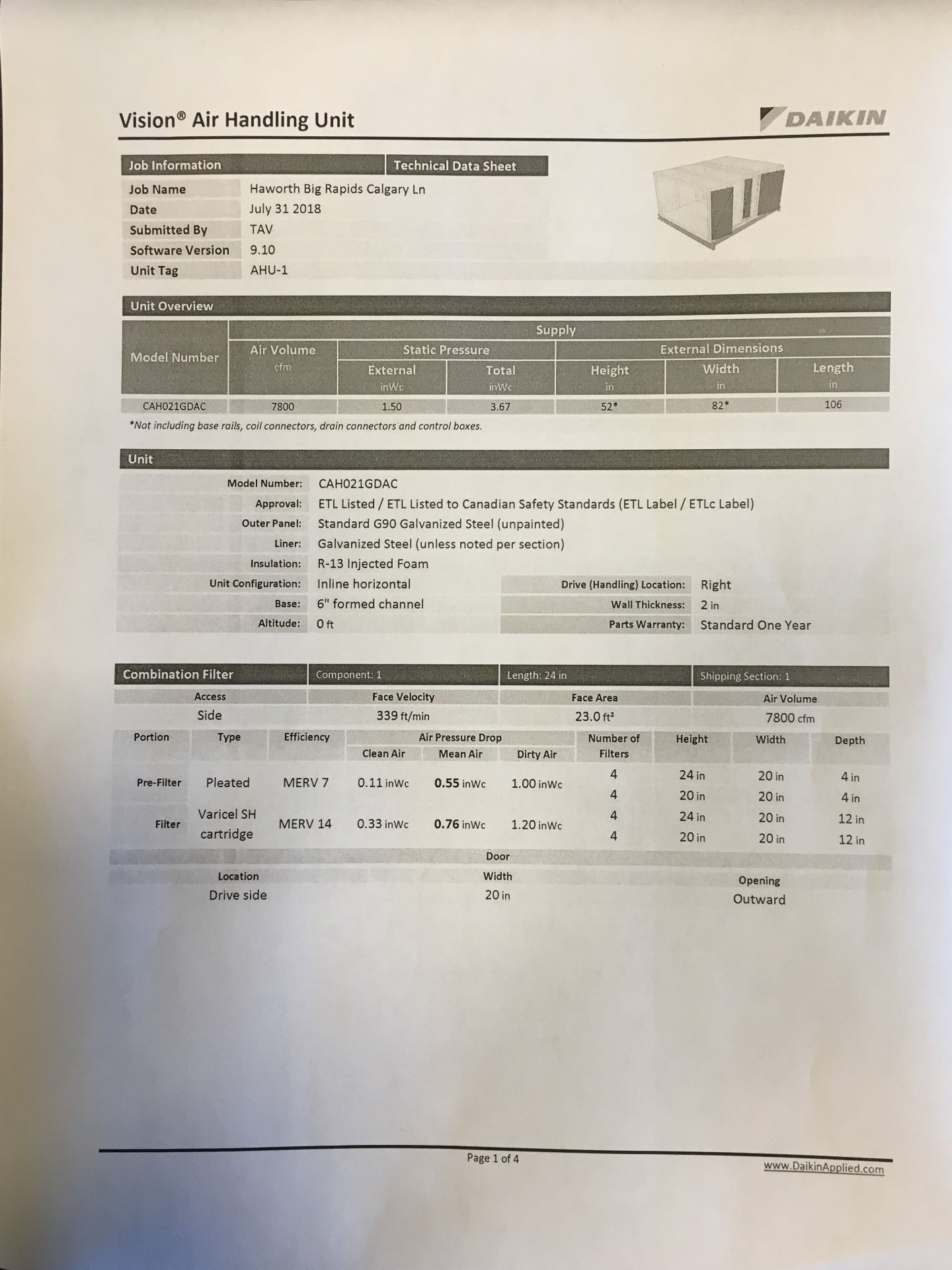 DAIKIN / MCQUAY AIR HANDLING UNIT - Image 5 of 10